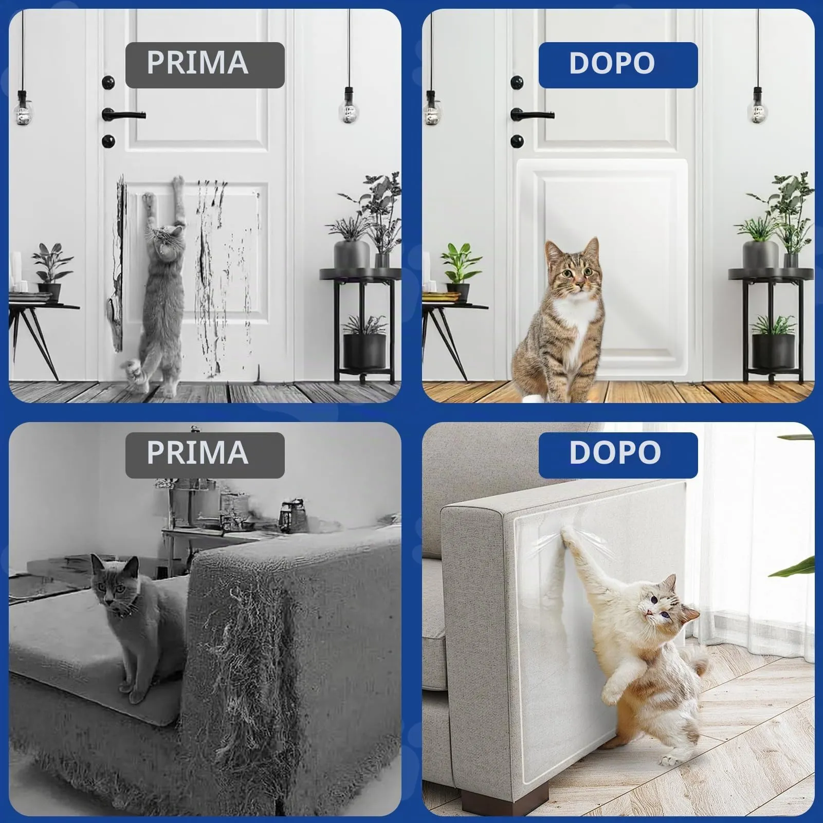 TOOSOFt Pellicola Antigraffio in PVC Trasparente per Divani, Porte e Mobili (31.5cm x 4.1m) - immagine 5