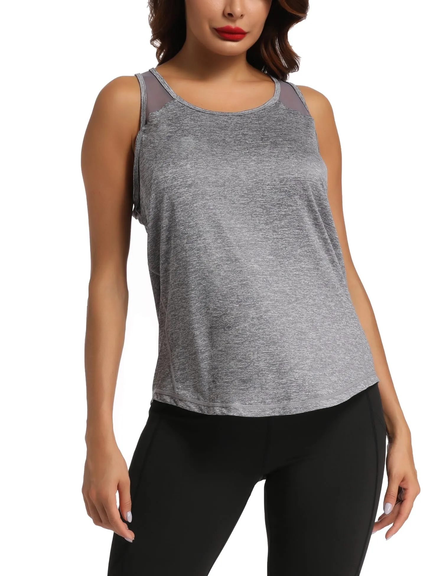 Dawnrole Canotta Palestra Donna Fitness Top Sportivo in Rete Senza Maniche - immagine 2
