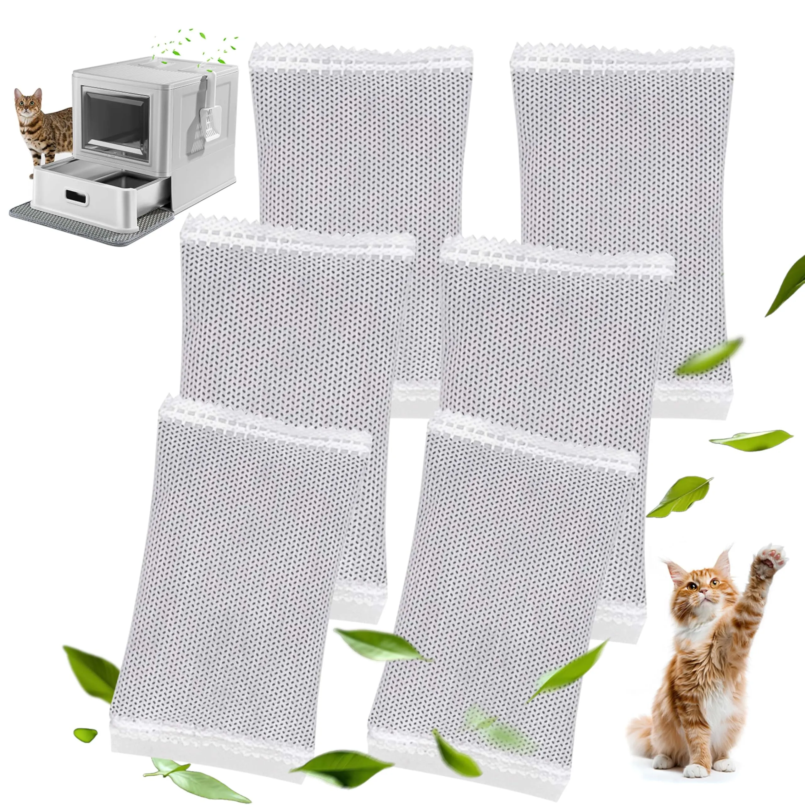 Marchul Assorbitore di odori al carbone attivo per lettiera chiusa per gatti, 6 confezioni da 20 g - immagine 1