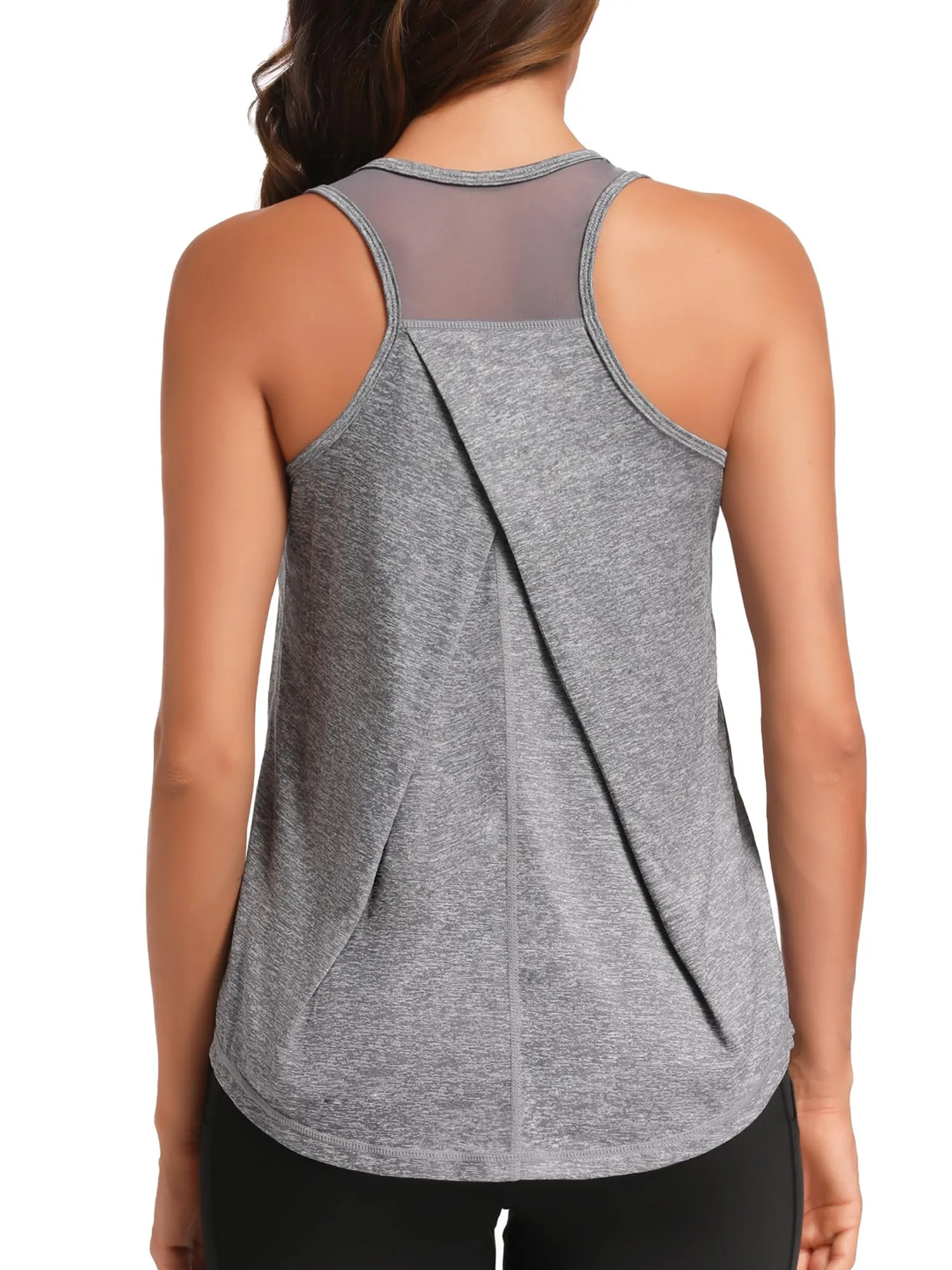 Dawnrole Canotta Fitness Donna Top Sportivo in Rete Senza Maniche - immagine 1