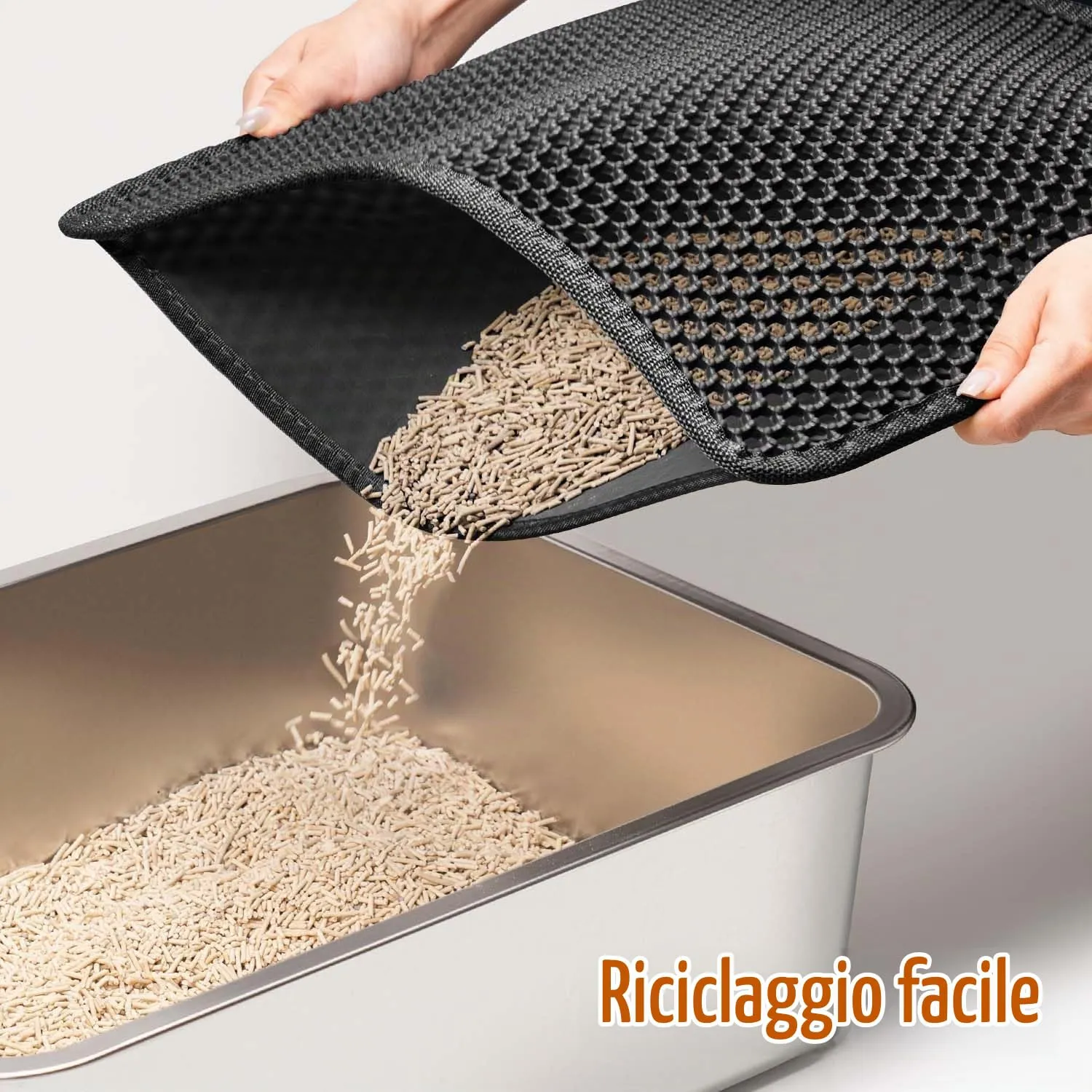 Conlun Tappetino Lettiera Gatto 76x56 cm Nido d'Ape, Nero - immagine 8