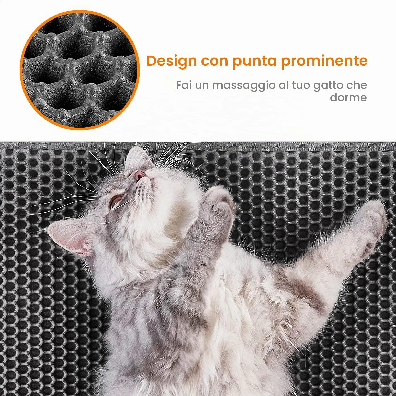 Conlun Tappetino Lettiera Gatto a Nido d'Ape, 58x42 cm, Grigio - immagine 4