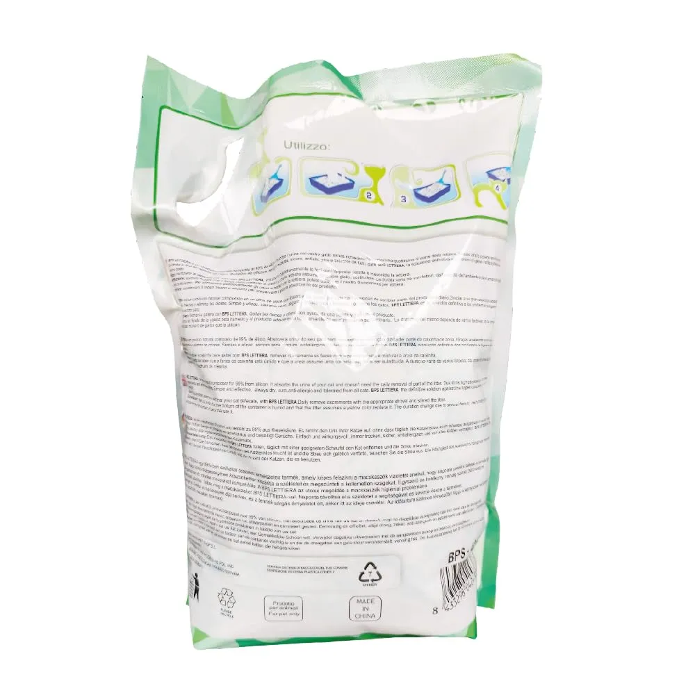 BPS Buena Pet Shop Lettiera al Silicio per Gatti, 30.4L (8 buste da 3.8L), Mela - immagine 3