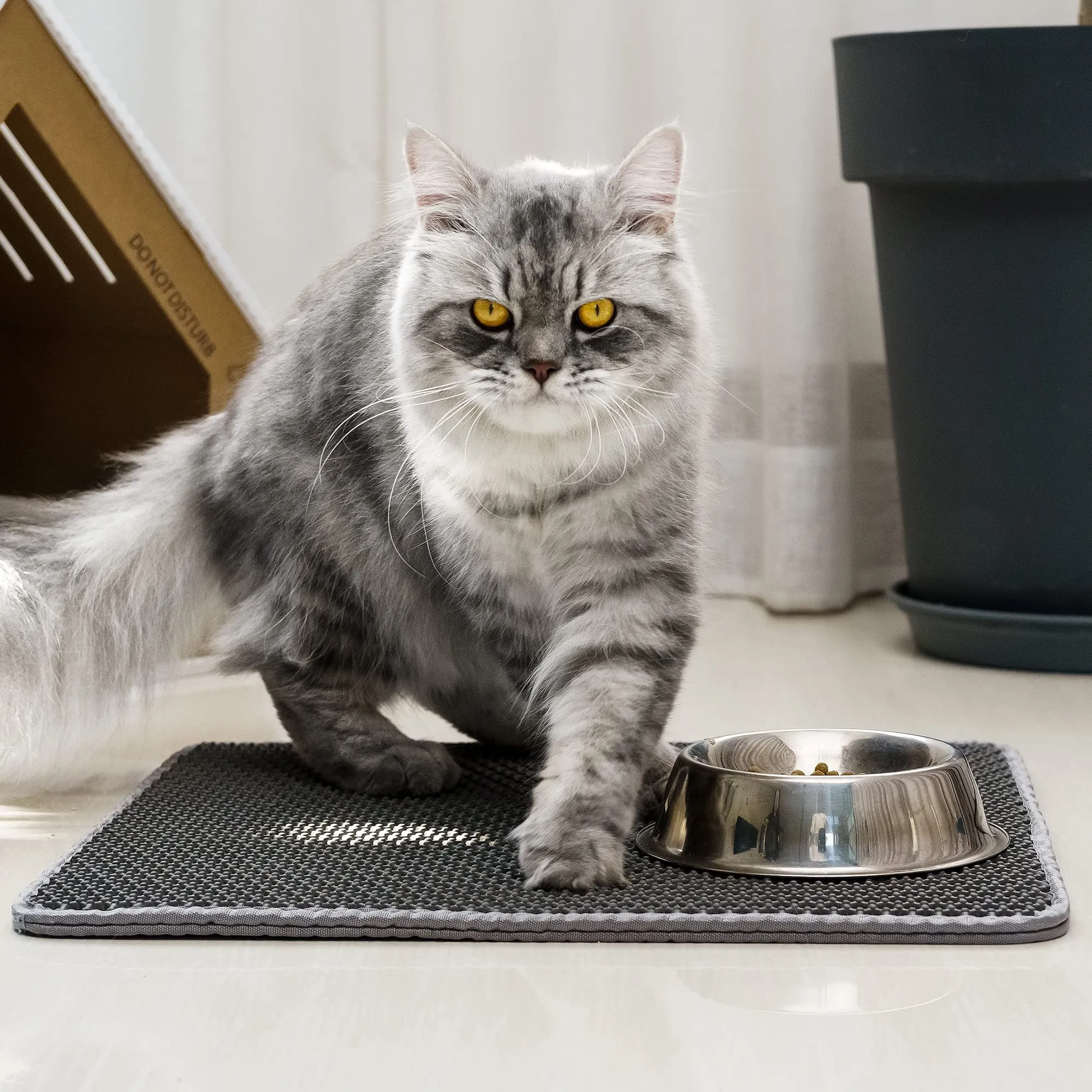 Conlun Tappetino Lettiera Gatto 58x42 cm, Grigio (2 Confezioni) - immagine 8