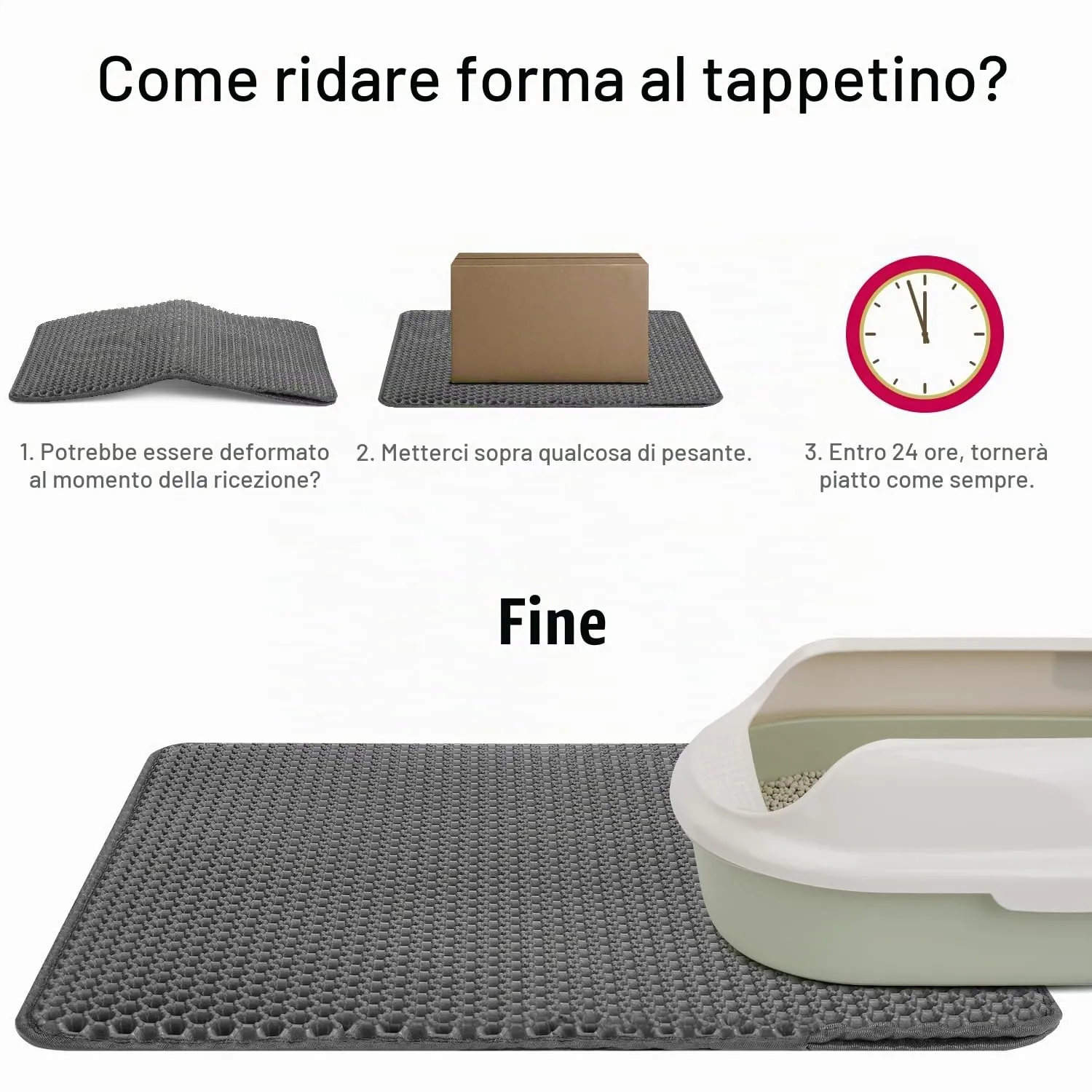 Conlun Tappetino Lettiera Gatto 58x42 cm, Grigio (2 Confezioni) - immagine 9