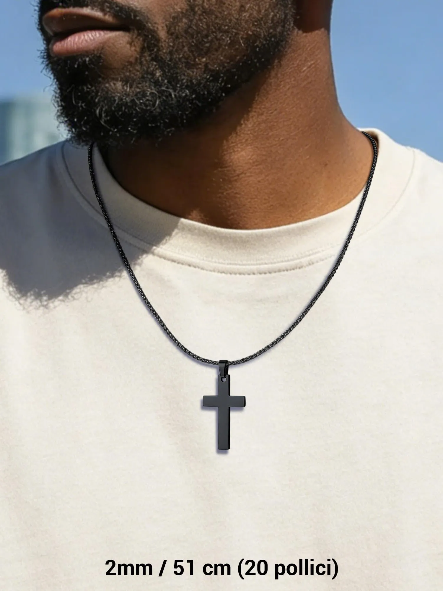 PROSTEEL Collana a Maglia Spiga in Acciaio Inox Chirurgico 316L, 2mm x 51cm - immagine 4