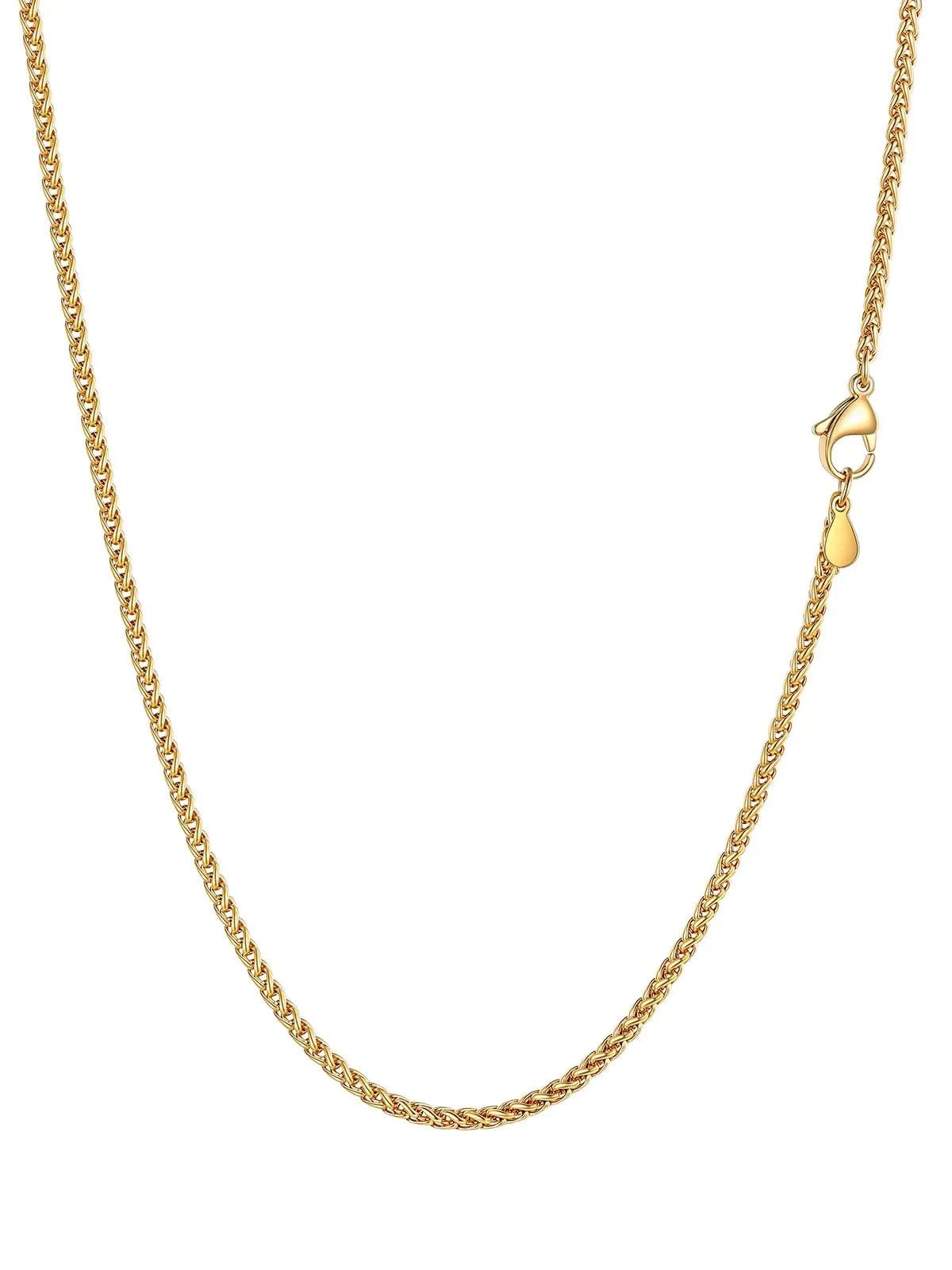 PROSTEEL Collana a Maglia Spiga in Acciaio Inox 316L, 2mm x 76cm - immagine 1