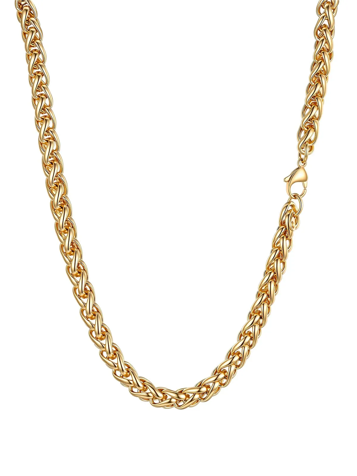 PROSTEEL Collana a Maglia Spiga in Acciaio Inox 316L, 9mm x 76cm - immagine 1
