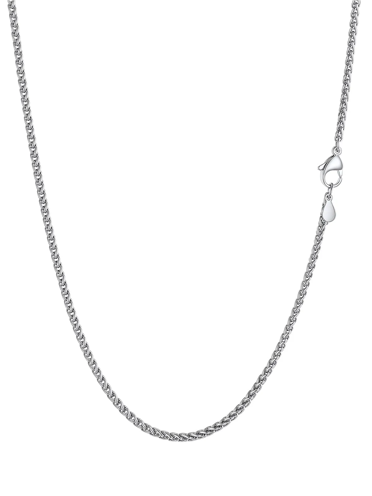 PROSTEEL Collana a Maglia Spiga in Acciaio Inox 316L, 2mm x 46cm - immagine 1