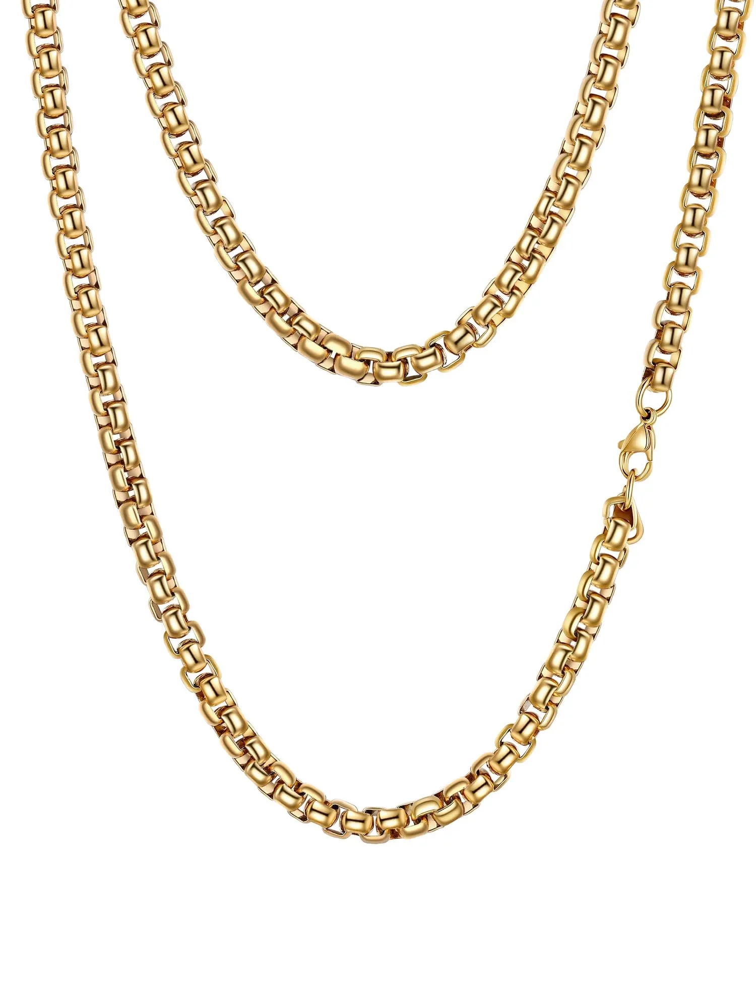 PROSTEEL Collana a Maglia Veneziana in Acciaio Inox Chirurgico, 6mm, 71cm, Oro - immagine 1