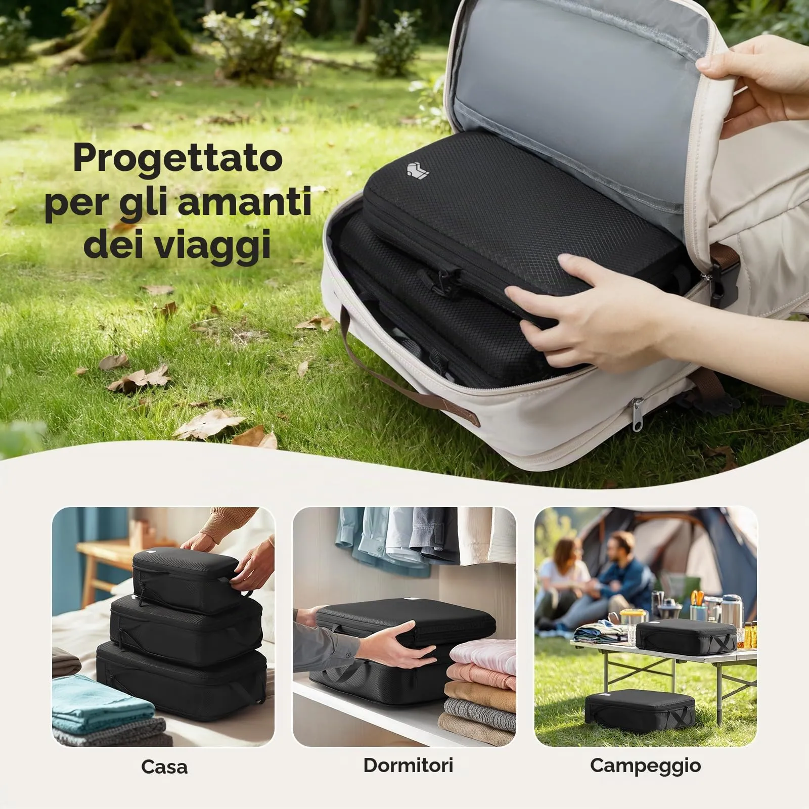 Samfolk Travel Packing Cubes Compression Set, 8 Pieces - immagine 9