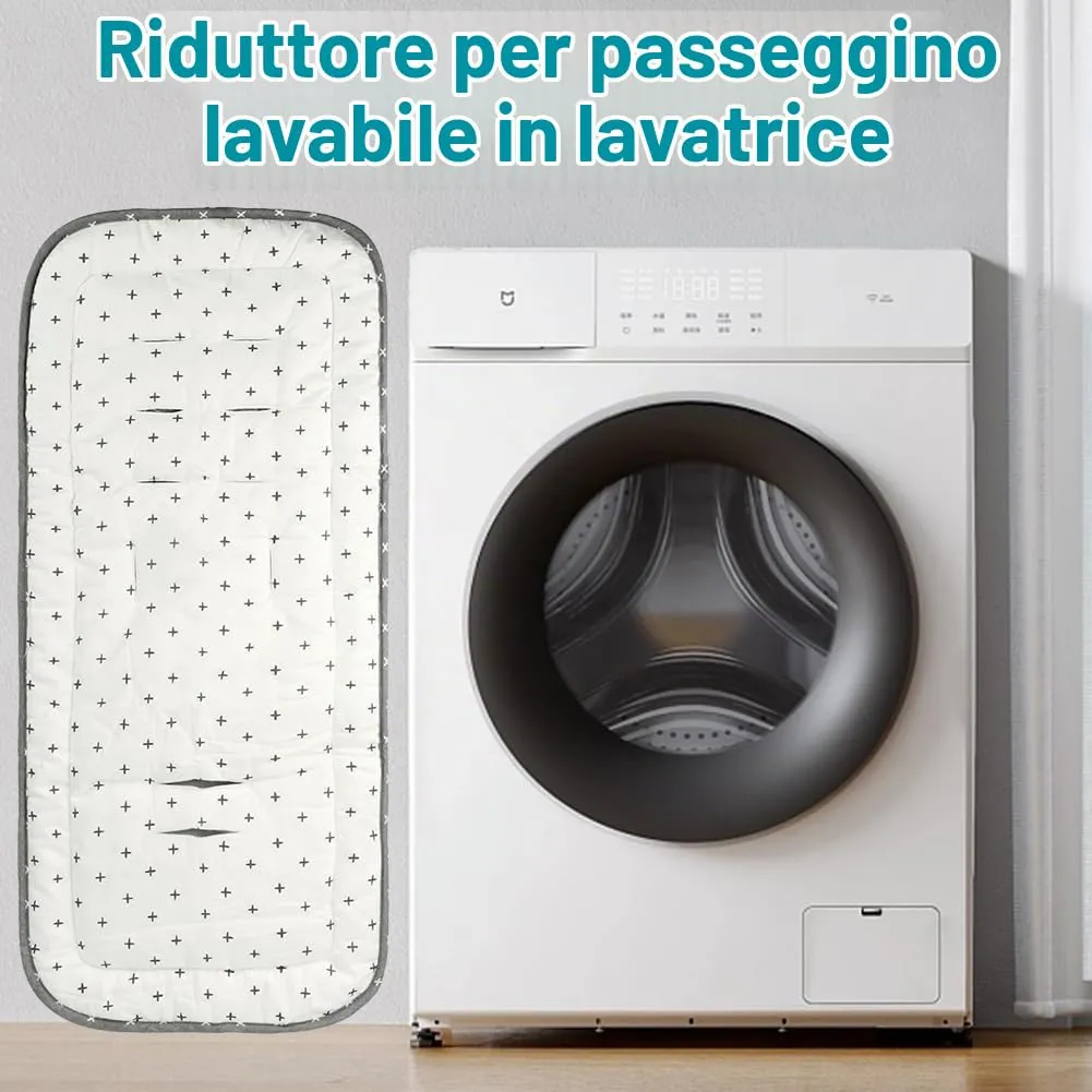 AOGOE Copriseduta Passeggino Universale in Cotone, Cuscino Riduttore Traspirante e Morbido a Doppia Facciata con Bavaglie per Neonati - immagine 5
