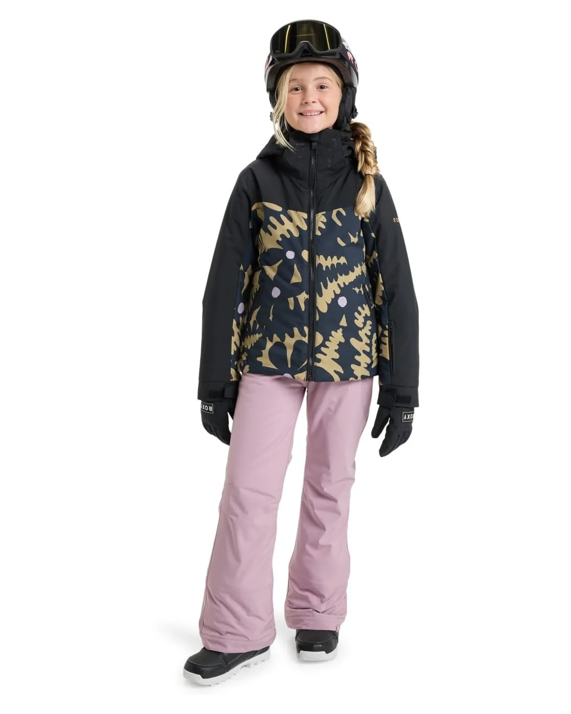 Roxy Free Jet Block Girl Snow Jacket Beige 10 - immagine 4