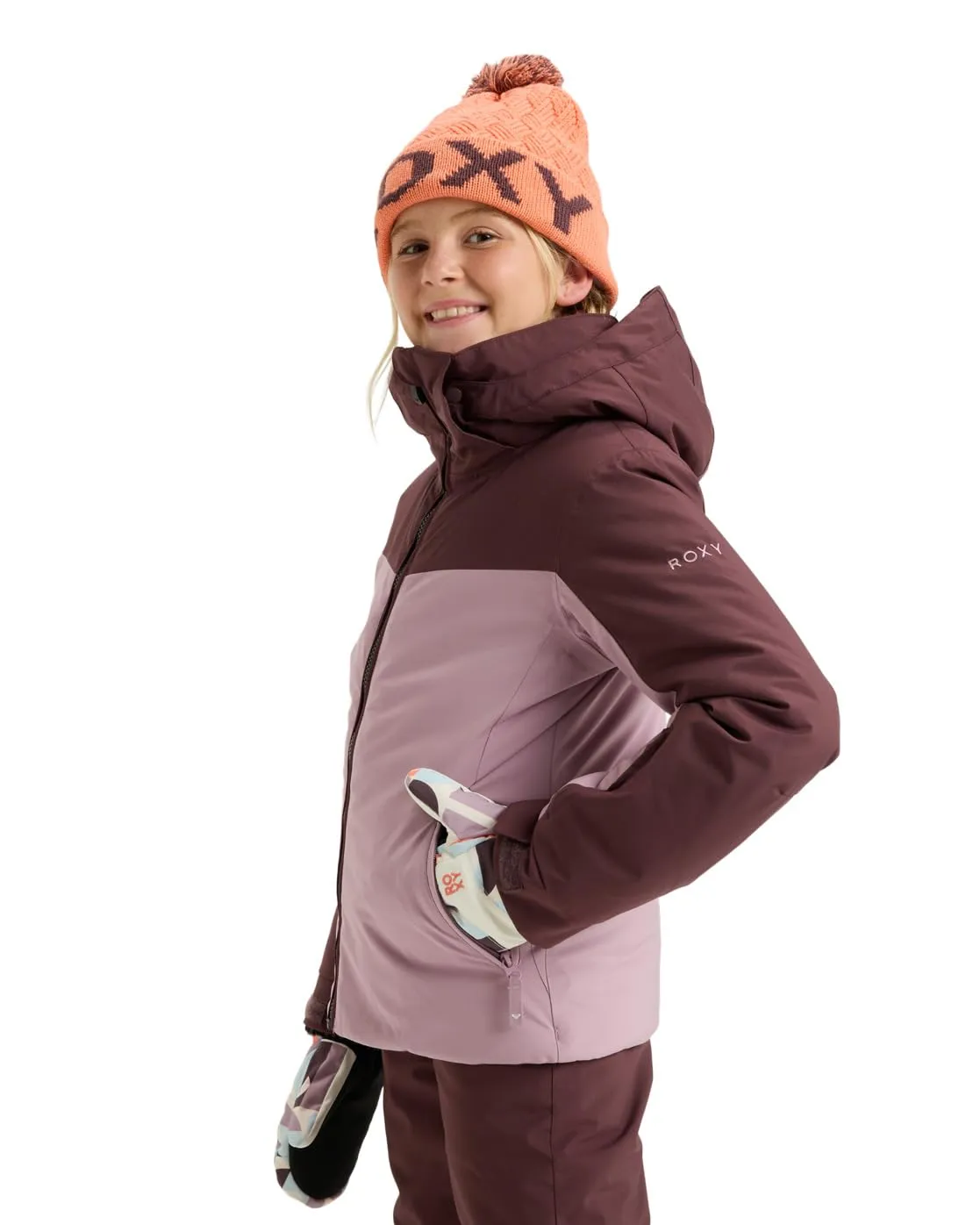 Roxy Free Jet Block Giacca da Neve Ragazza, Taglia 10, Rosa - immagine 4