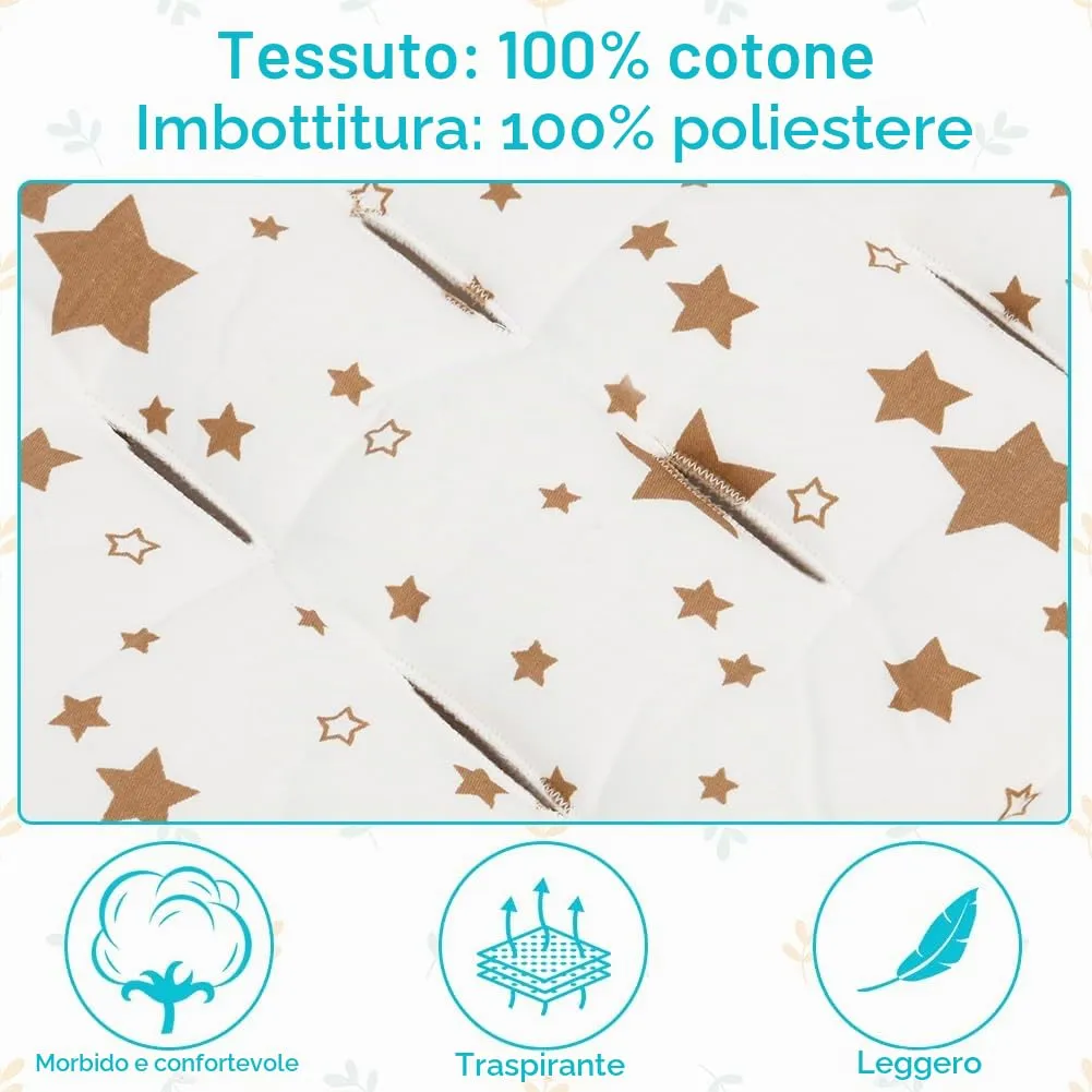 AOGOE Copriseduta Passeggino Universale in Cotone, Cuscino Riduttore Reversibile e Traspirante con Bavaglie per Neonati - immagine 4