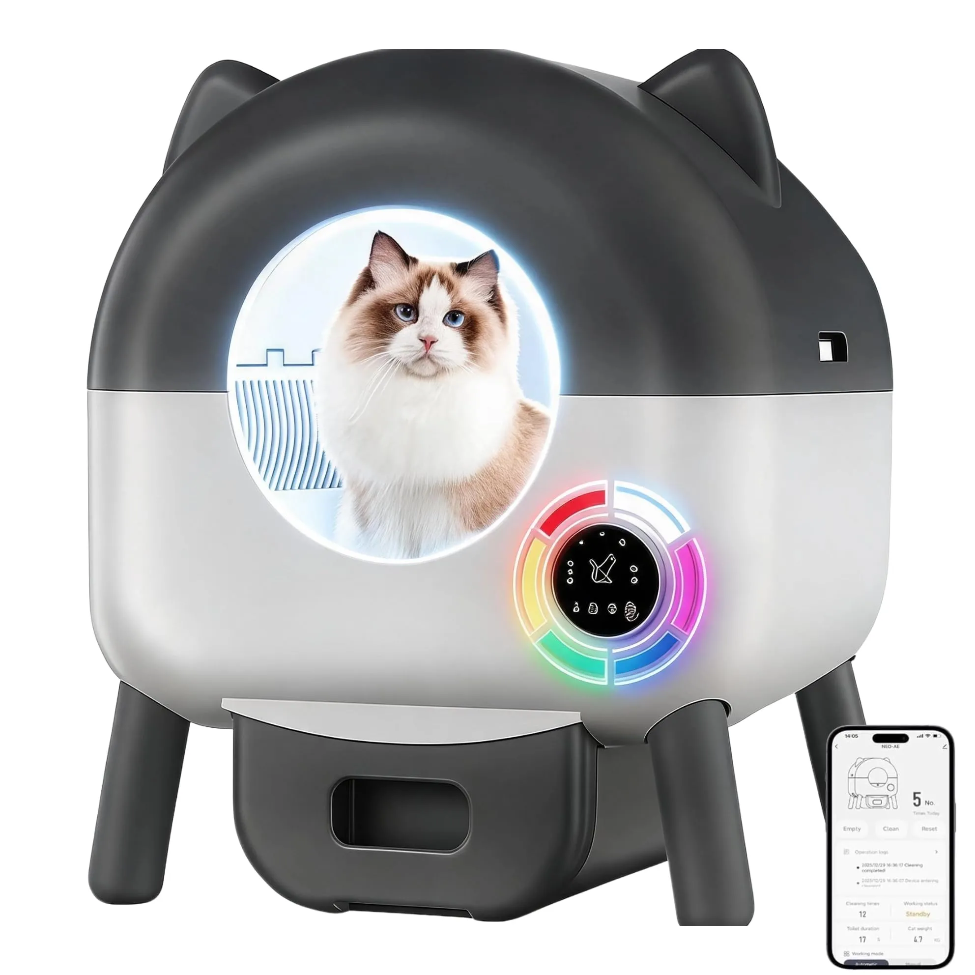 SEERFashion Lettiera Gatto Autopulente XXL con App, Capacità 89 L, Triplo Sensore di Sicurezza - immagine 1