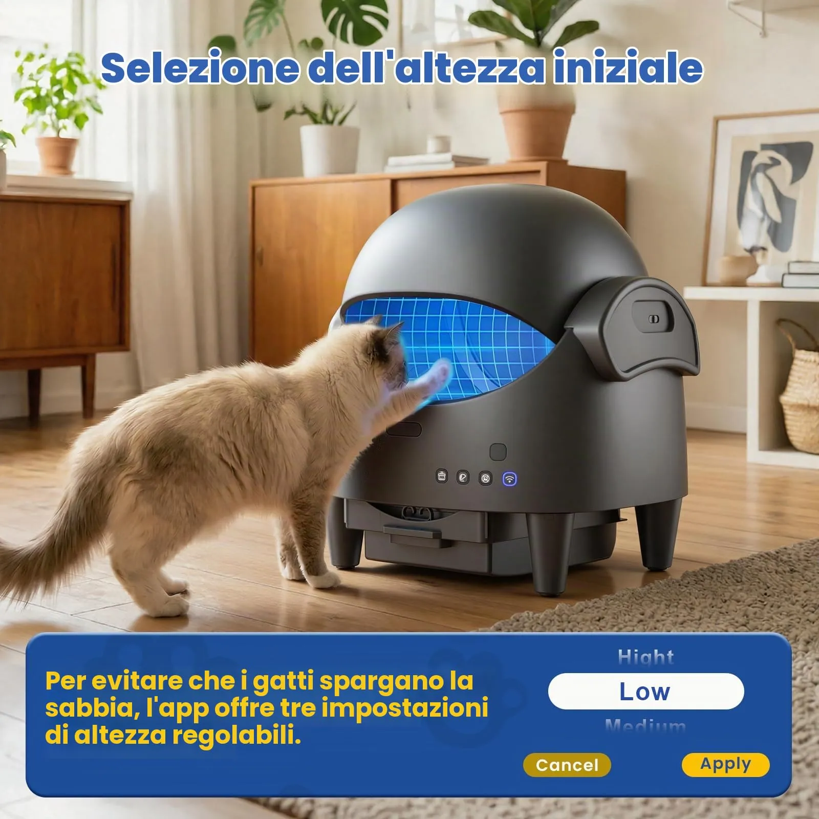 SEERFashion Lettiera Gatto Autopulente Aperta con App, Automatica, Capacità XXL - immagine 3