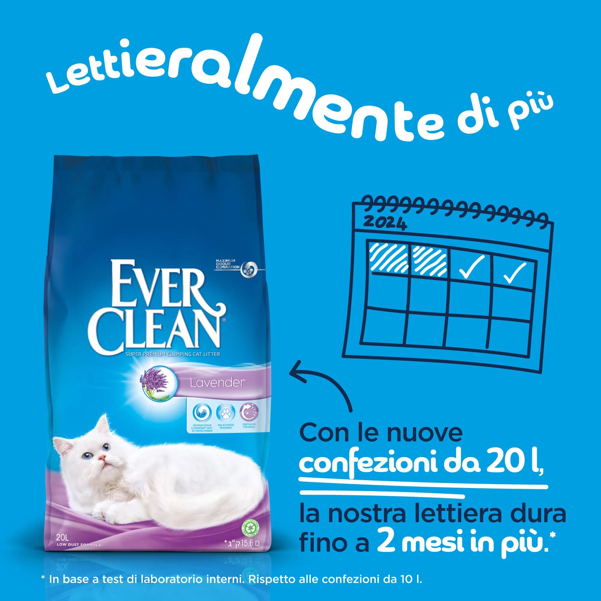 Ever Clean Extra Hygiene Profumo di Lavanda Lettiera Agglomerante per Gatti 20 L - immagine 2