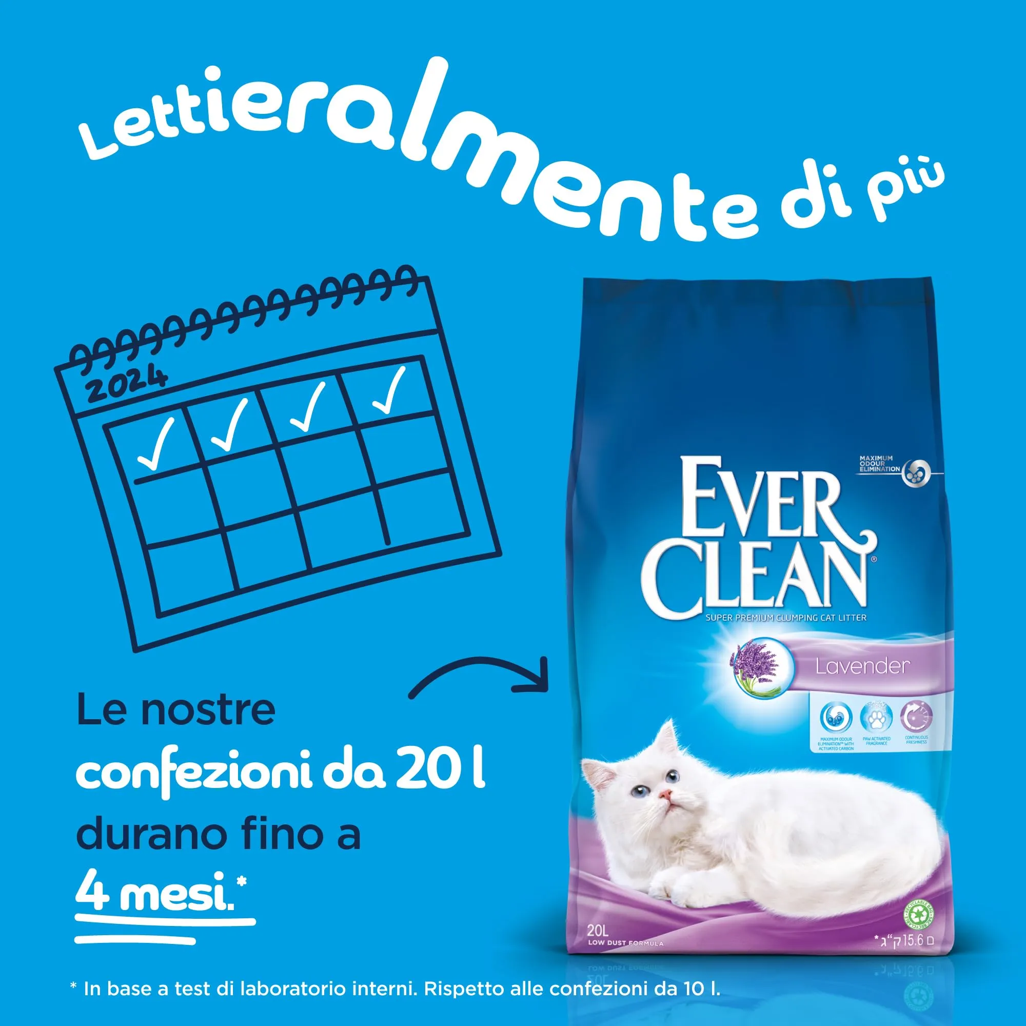 Ever Clean Extra Hygiene Profumo di Lavanda Lettiera Agglomerante per Gatti 20 L - immagine 3