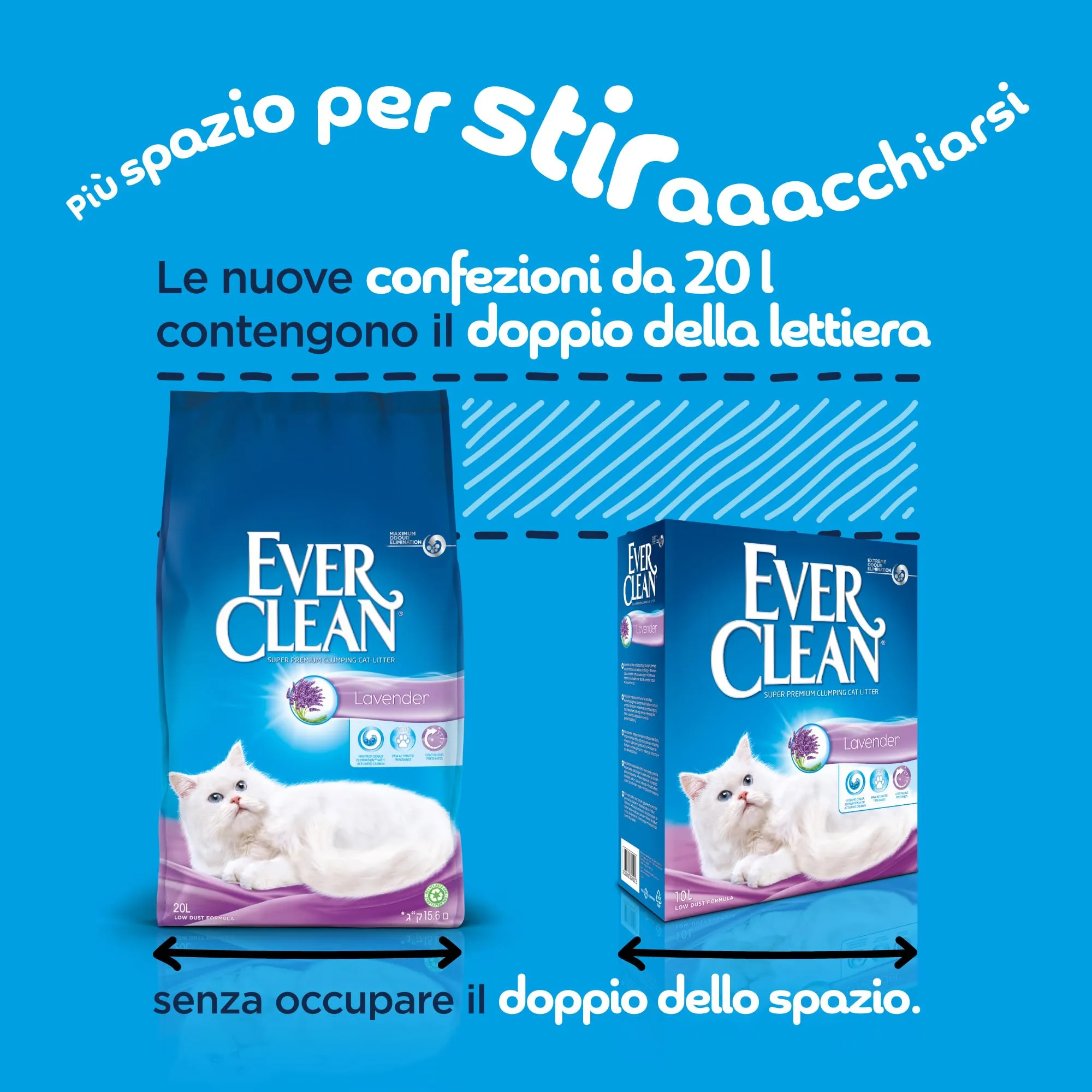 Ever Clean Extra Hygiene Profumo di Lavanda Lettiera Agglomerante per Gatti 20 L - immagine 6
