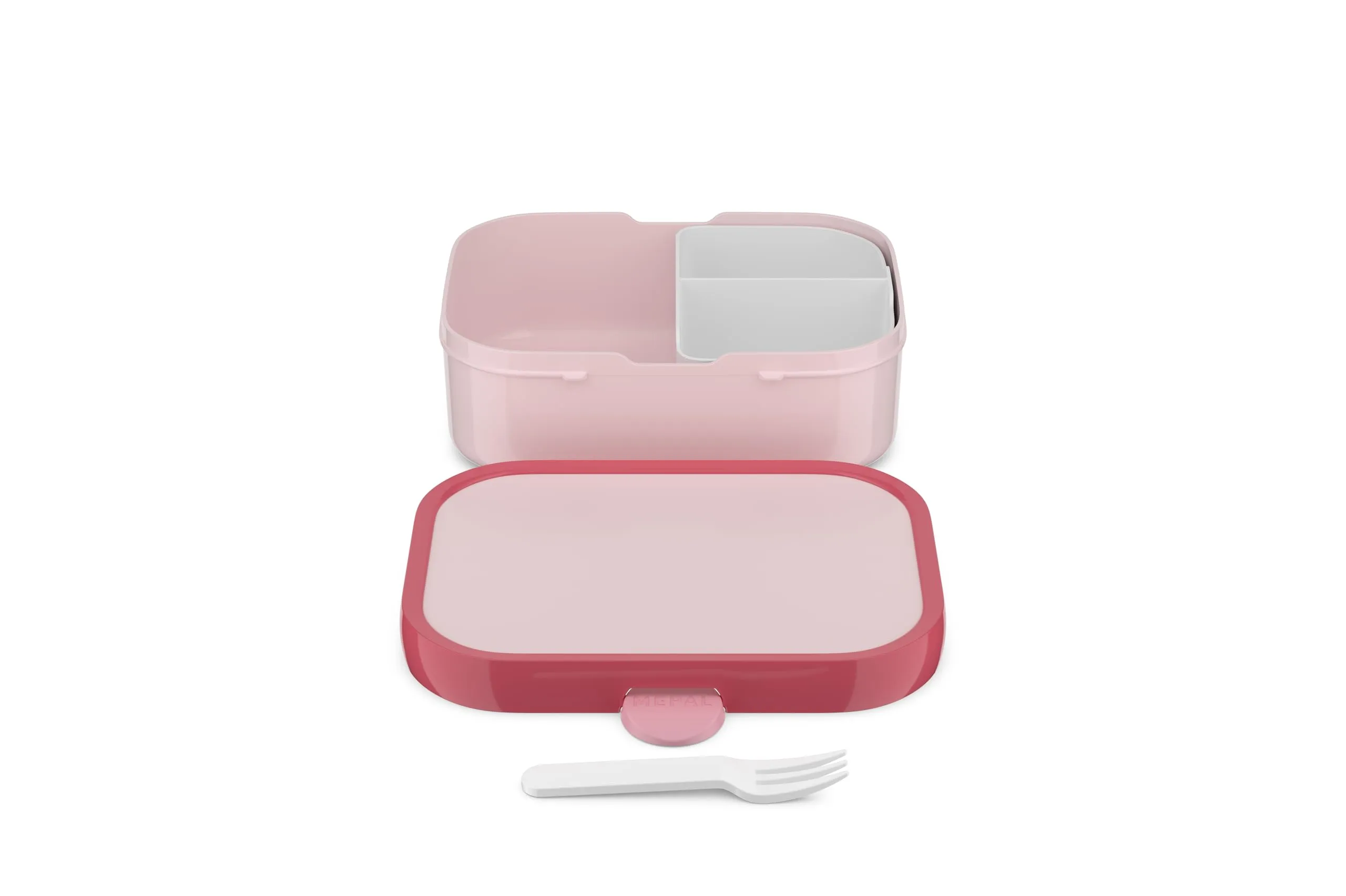 Mepal Campus Lunch Box with Bento Compartment and Fork, Cool Pink - immagine 2