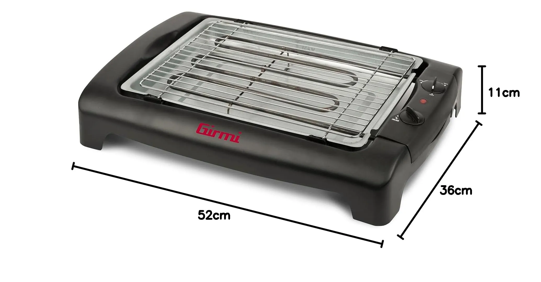 Girmi BQ12 Barbecue Elettrico 2000W, Griglia INOX 34 x 24,5 cm - immagine 7