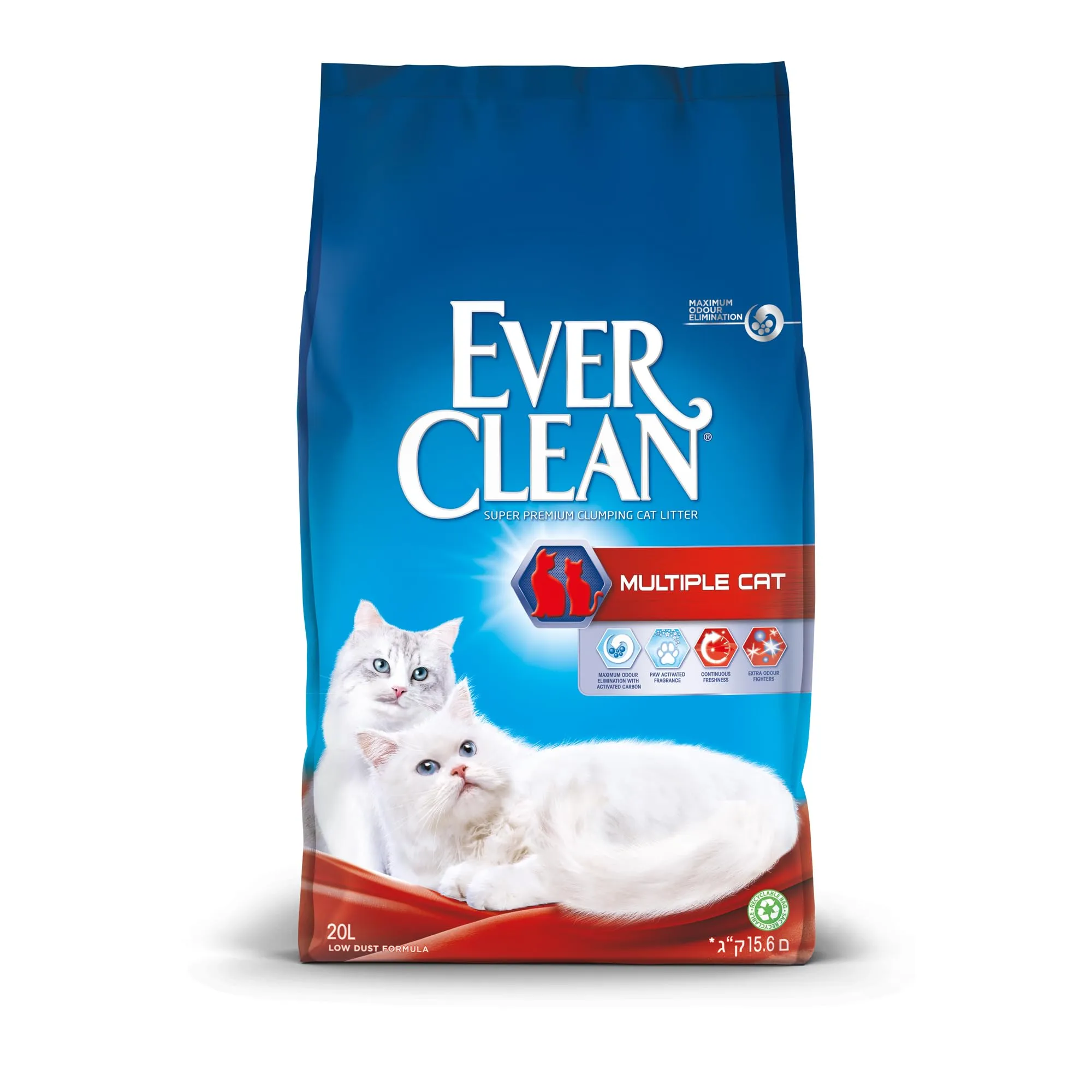 Ever Clean Multicat Lettiera Agglomerante per Gatti, 20 L - immagine 1