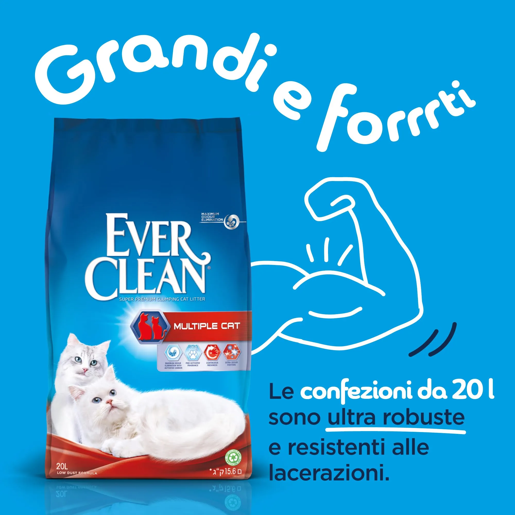 Ever Clean Multicat Lettiera Agglomerante per Gatti, 20 L - immagine 4