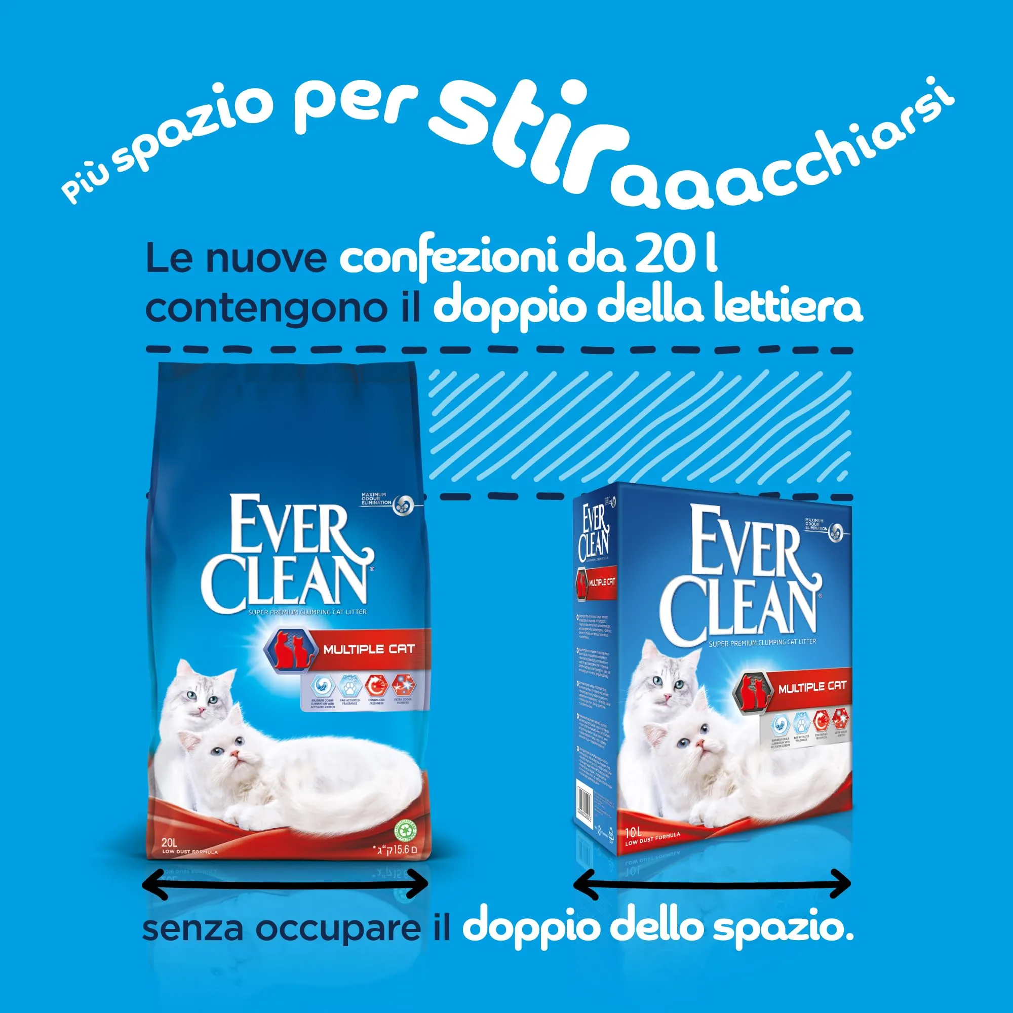 Ever Clean Multicat Lettiera Agglomerante per Gatti, 20 L - immagine 5