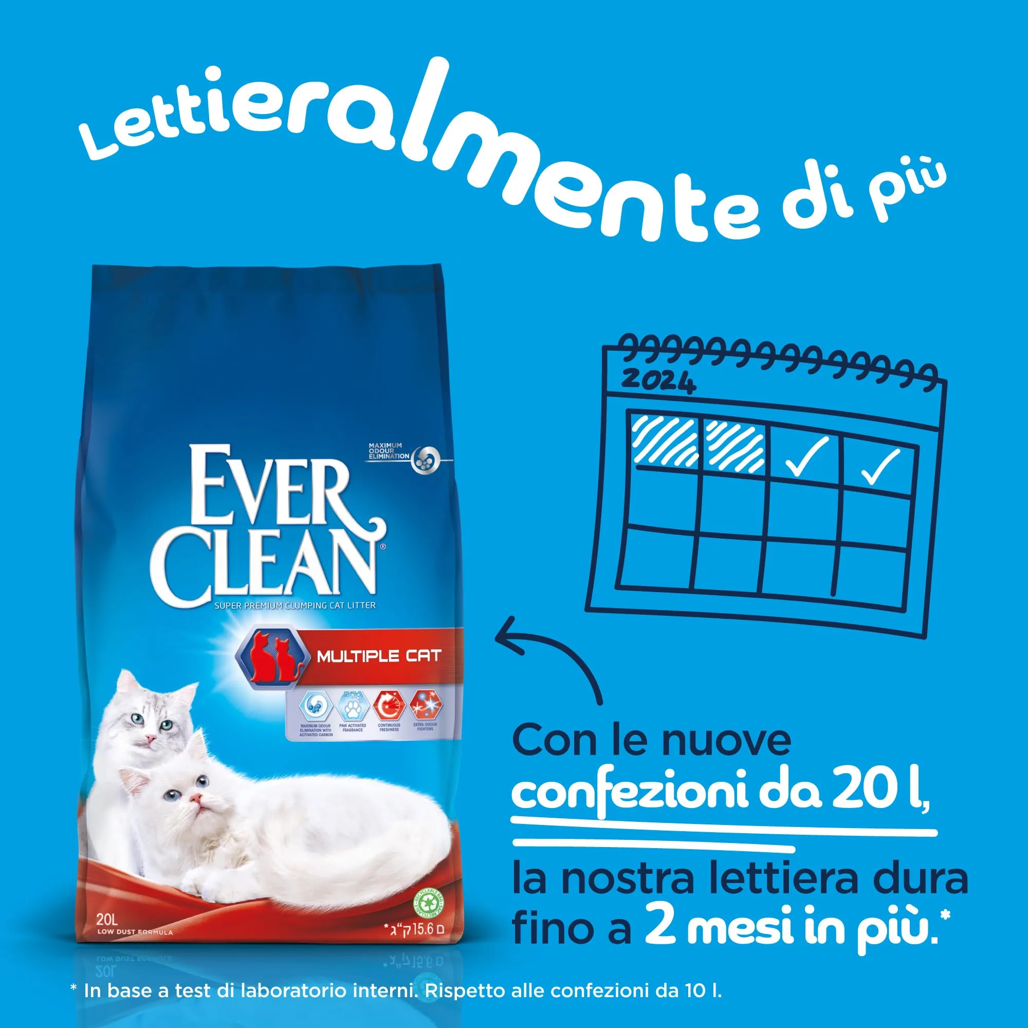 Ever Clean Multicat Lettiera Agglomerante per Gatti, 20 L - immagine 6