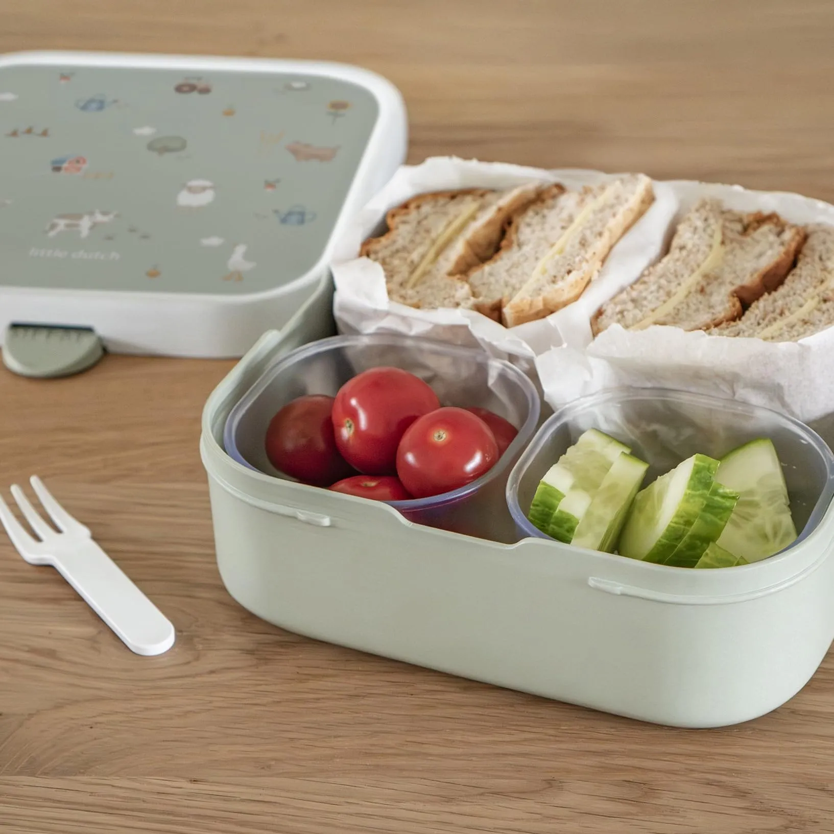 Mepal Campus Bento Lunch Box Grande con 2 scomparti a prova di perdite e forchetta - immagine 5