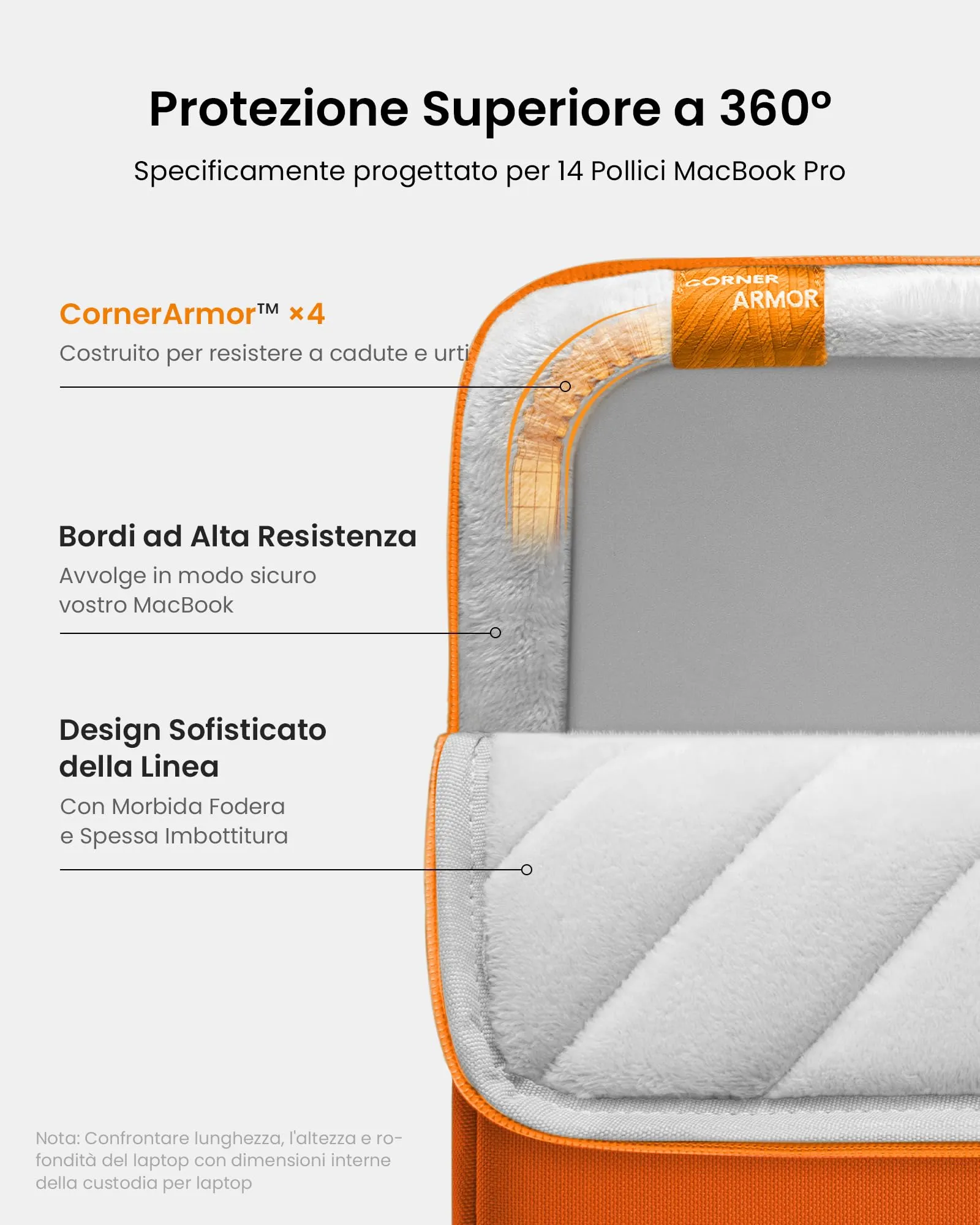 tomtoc 360° Custodia per MacBook Pro 14 Pollici M5/M4/M3/M2/M1 Pro/Max - immagine 4
