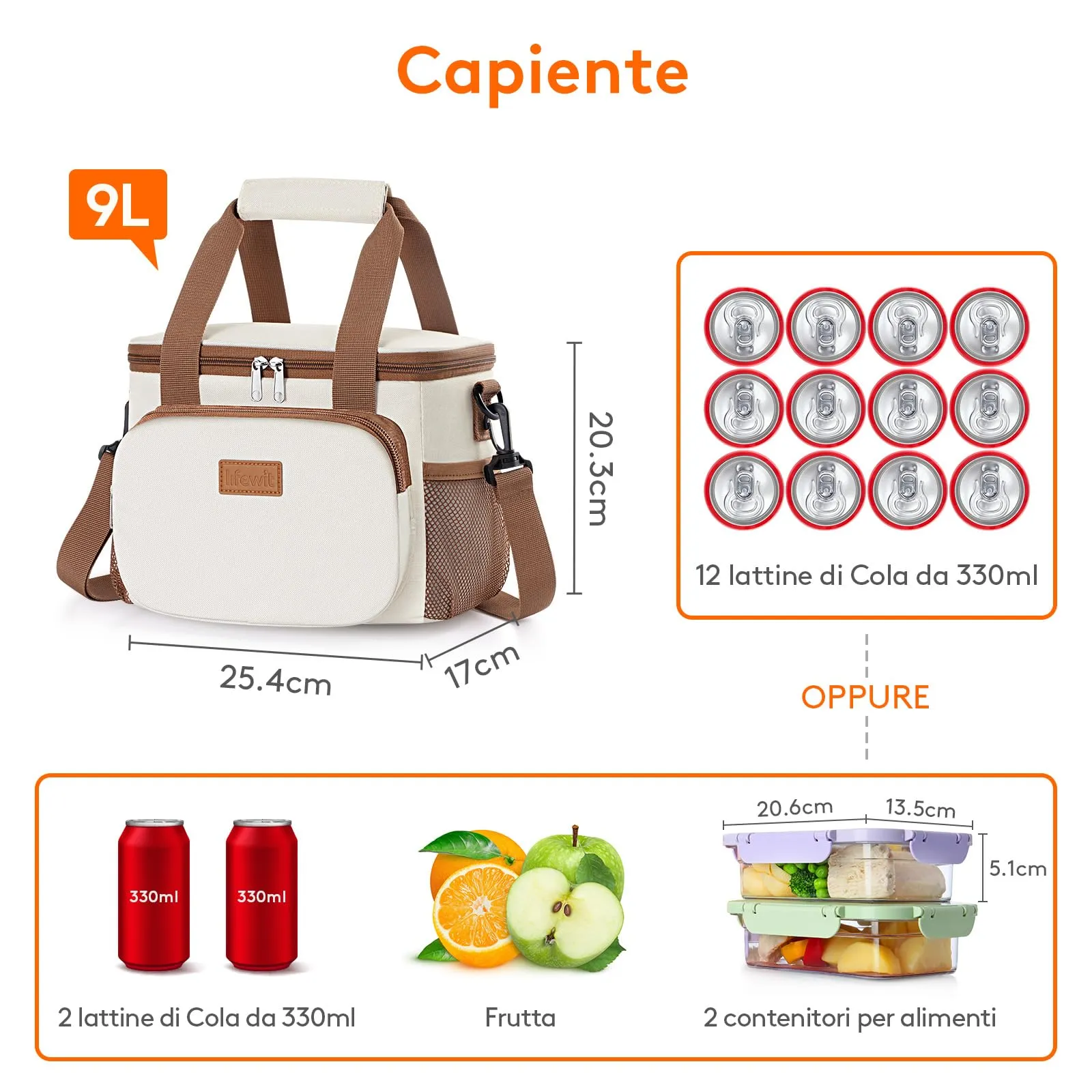 Lifewit Borsa Termica Porta Pranzo 9L - immagine 5