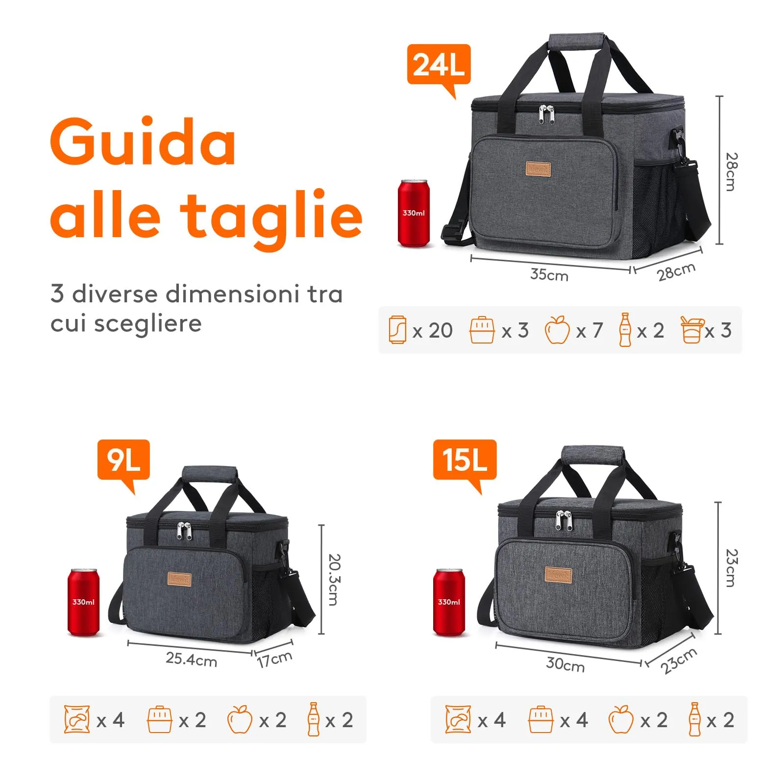 Lifewit Borsa Termica Porta Pranzo 15L - immagine 5