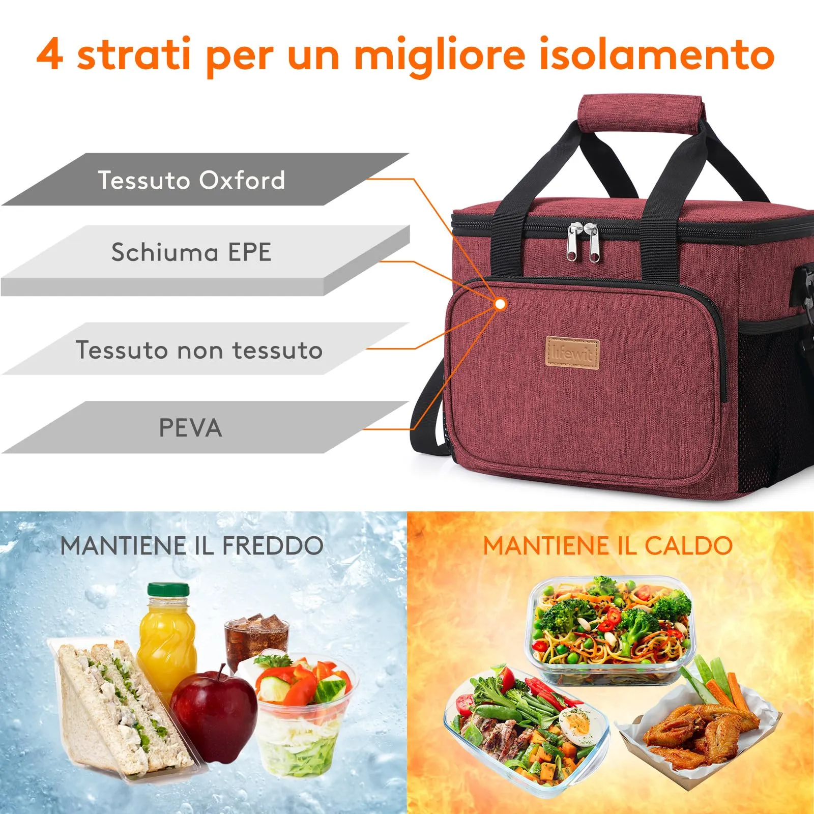 Lifewit Borsa Termica Porta Pranzo 15L - immagine 3