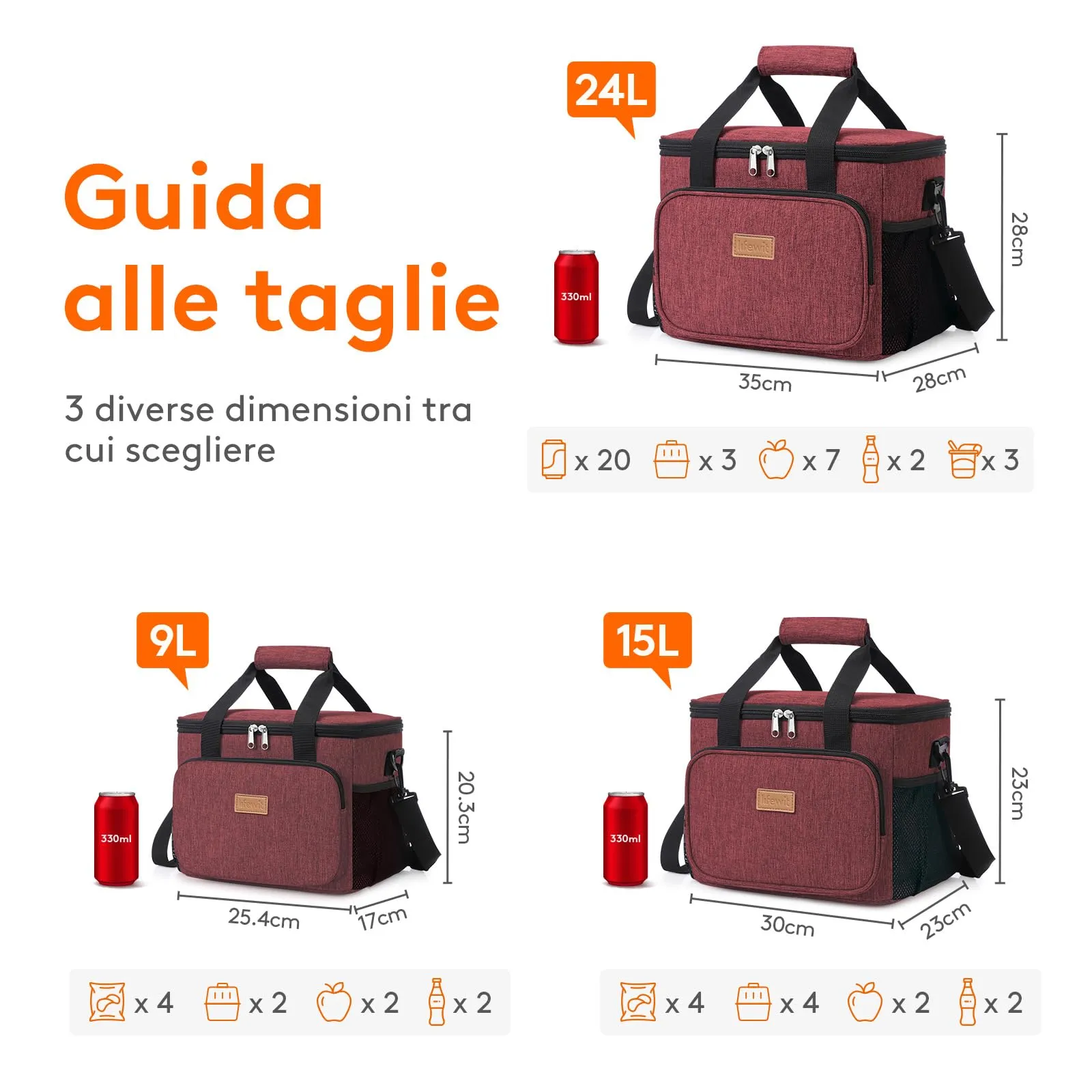 Lifewit Borsa Termica Porta Pranzo 15L - immagine 5