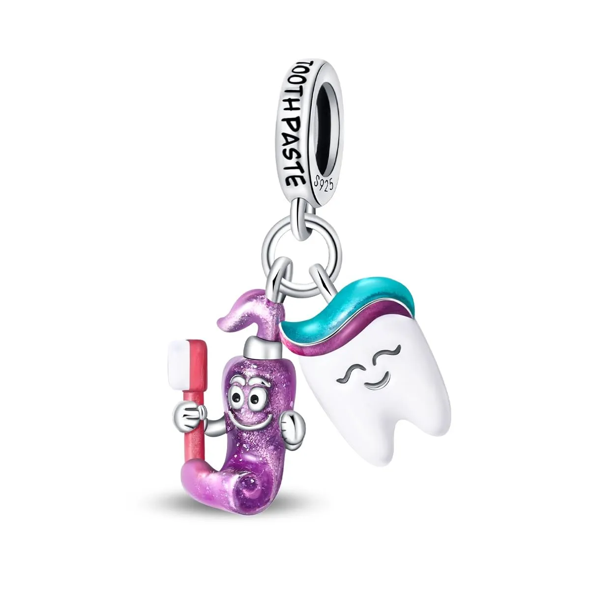 KUNSIR Bead Charm in Argento Sterling 925 con Cubic Zirconia per Braccialetti e Collane Europei - immagine 1
