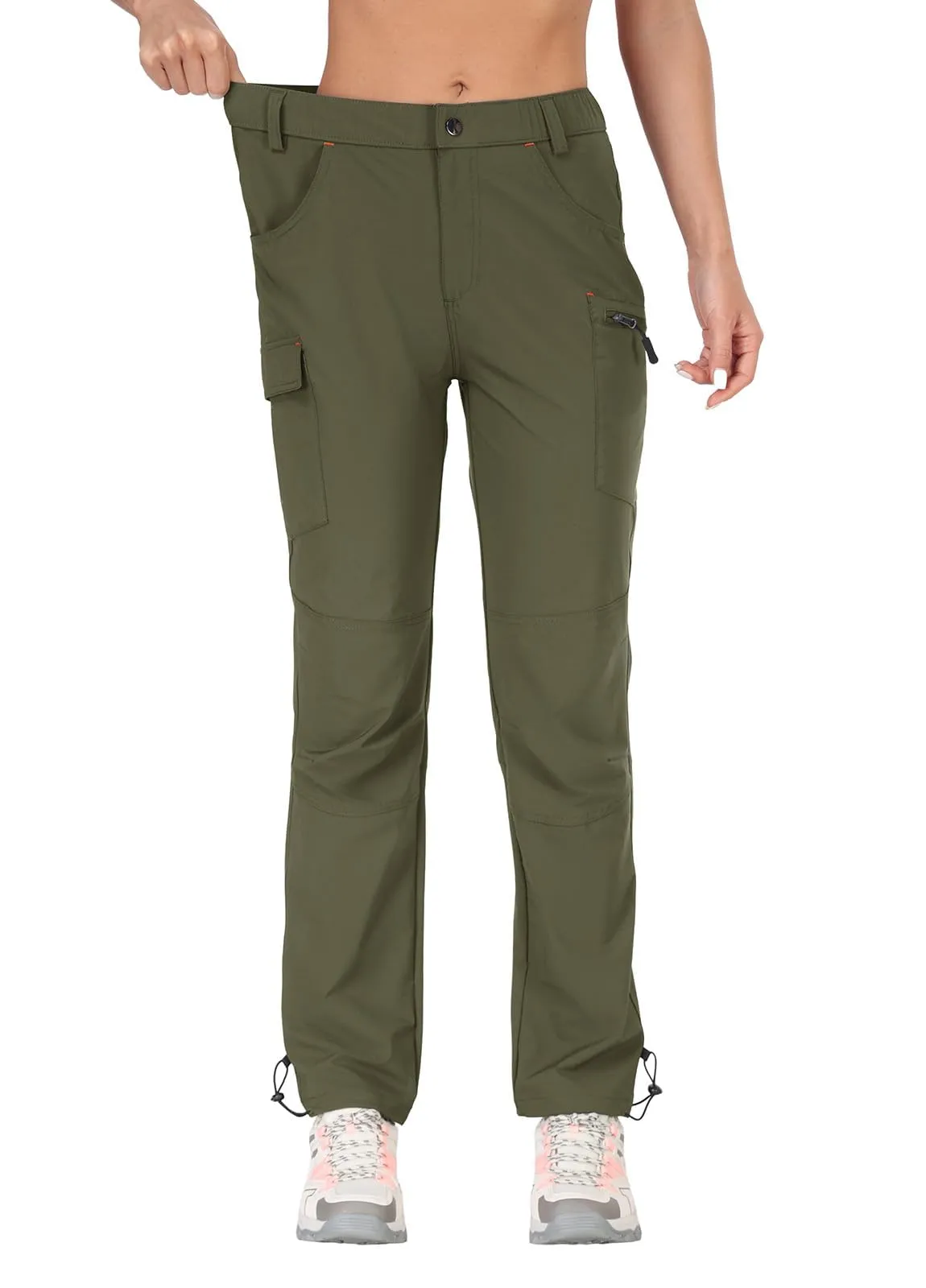 GymBrave Pantaloni Trekking Donna Cargo Capri 3/4 Estivi, Lungo Esercito, XXL - immagine 4