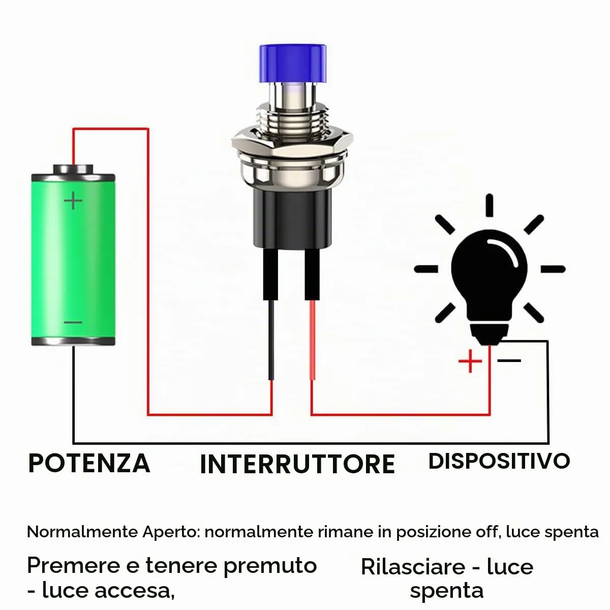 Gebildet 10 Pezzi Mini Pulsante Momentaneo Precablato 7mm, 3V-230V 1A, SPST 2 Pin Normalmente Aperto, Bianco - immagine 5