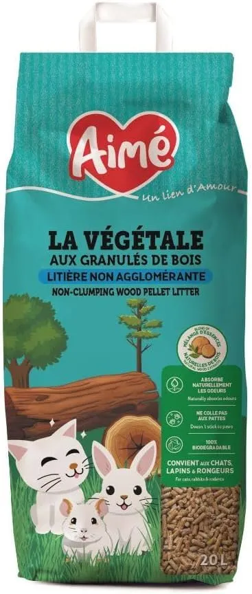 Aimé PROP'Nature Lettiera in Granulato di Legno per Gatti e Piccoli Animali, 20 l - immagine 2