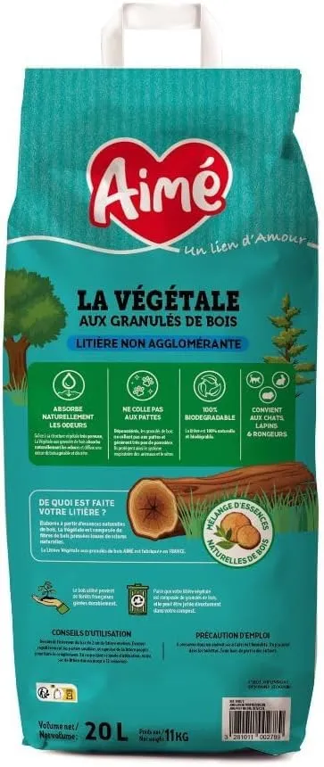 Aimé PROP'Nature Lettiera in Granulato di Legno per Gatti e Piccoli Animali, 20 l - immagine 3