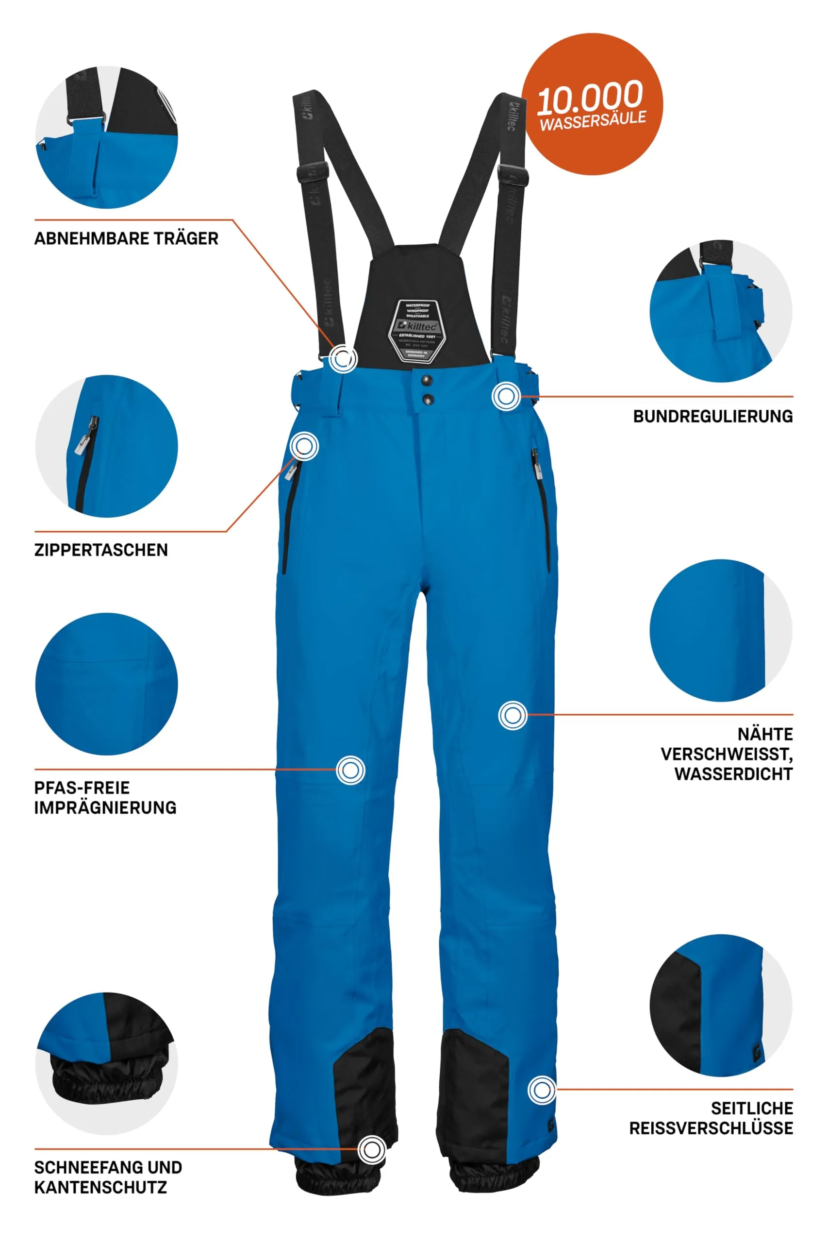 Killtec KSW 100 Enosh MN Ski Pants, Sky, XXL, 43431-000 - immagine 5