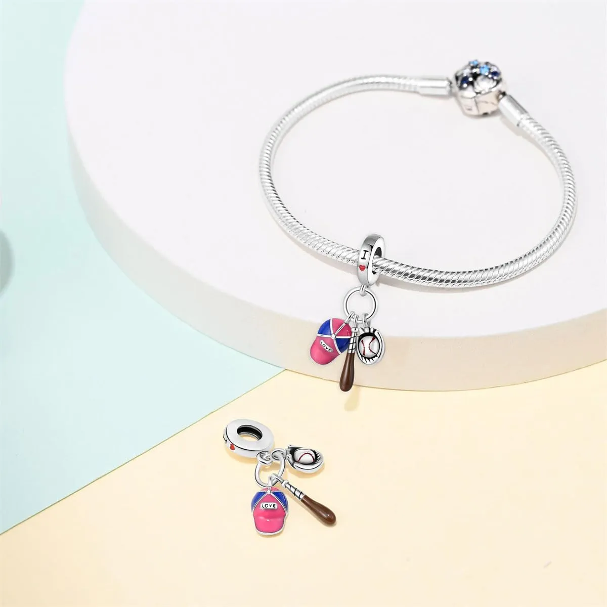 KUNSIR Bead Charm in Argento Sterling 925 con Cubic Zirconia per Braccialetti e Collane Europei - immagine 3