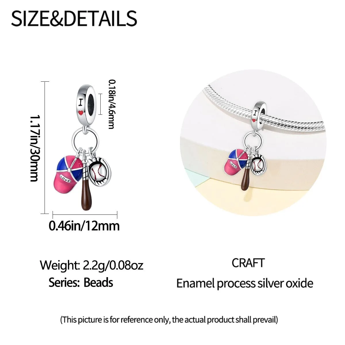 KUNSIR Bead Charm in Argento Sterling 925 con Cubic Zirconia per Braccialetti e Collane Europei - immagine 5