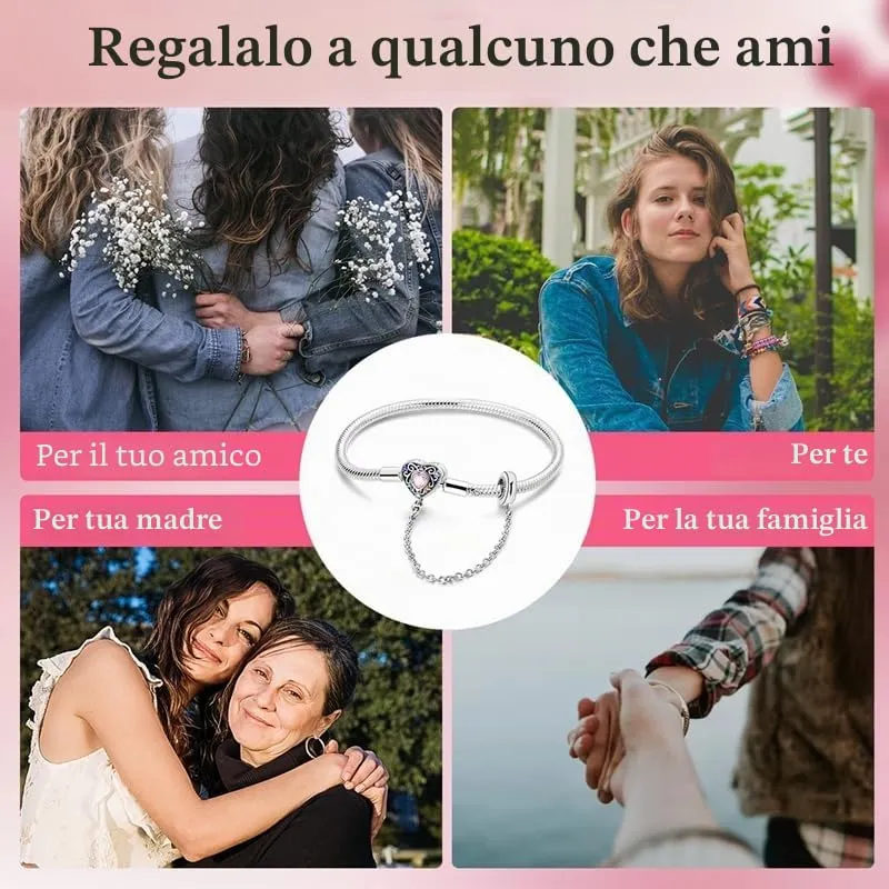 KUNSIR Bracciale Snake in Argento Sterling 925 per Ciondoli Compatibile con Pandora, 18cm - immagine 6