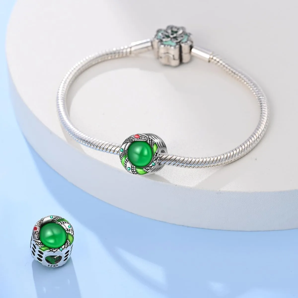 KUNSIR Ciondolo in Argento Sterling 925 con Cubic Zirconia per Braccialetti e Collane Europei - immagine 3