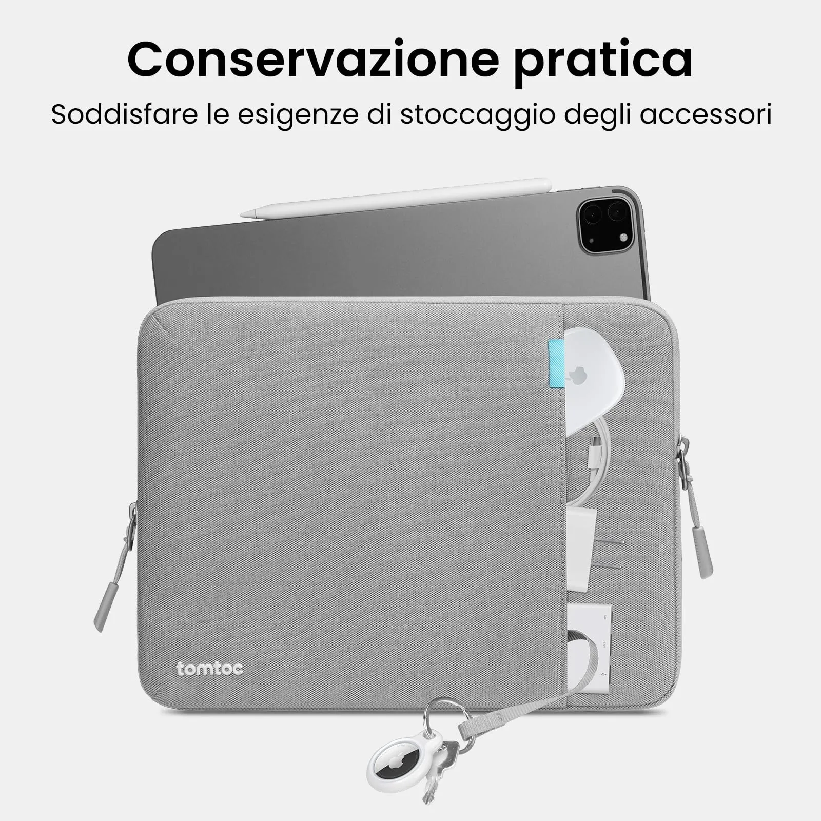 tomtoc Custodia per Tablet 13 Pollici iPad Air (M4/M3/M2), 13 Pollici iPad Pro M5/M4, 12,9 Pollici iPad Pro 6/5/4/3, Compatibile con Magic/Smart Keyboard Folio - immagine 5