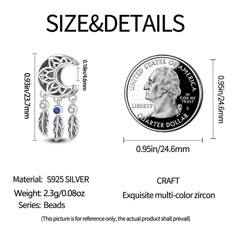 KUNSIR Ciondolo in Argento Sterling 925 con Cubic Zirconia per Braccialetti e Collane Europei - immagine 5