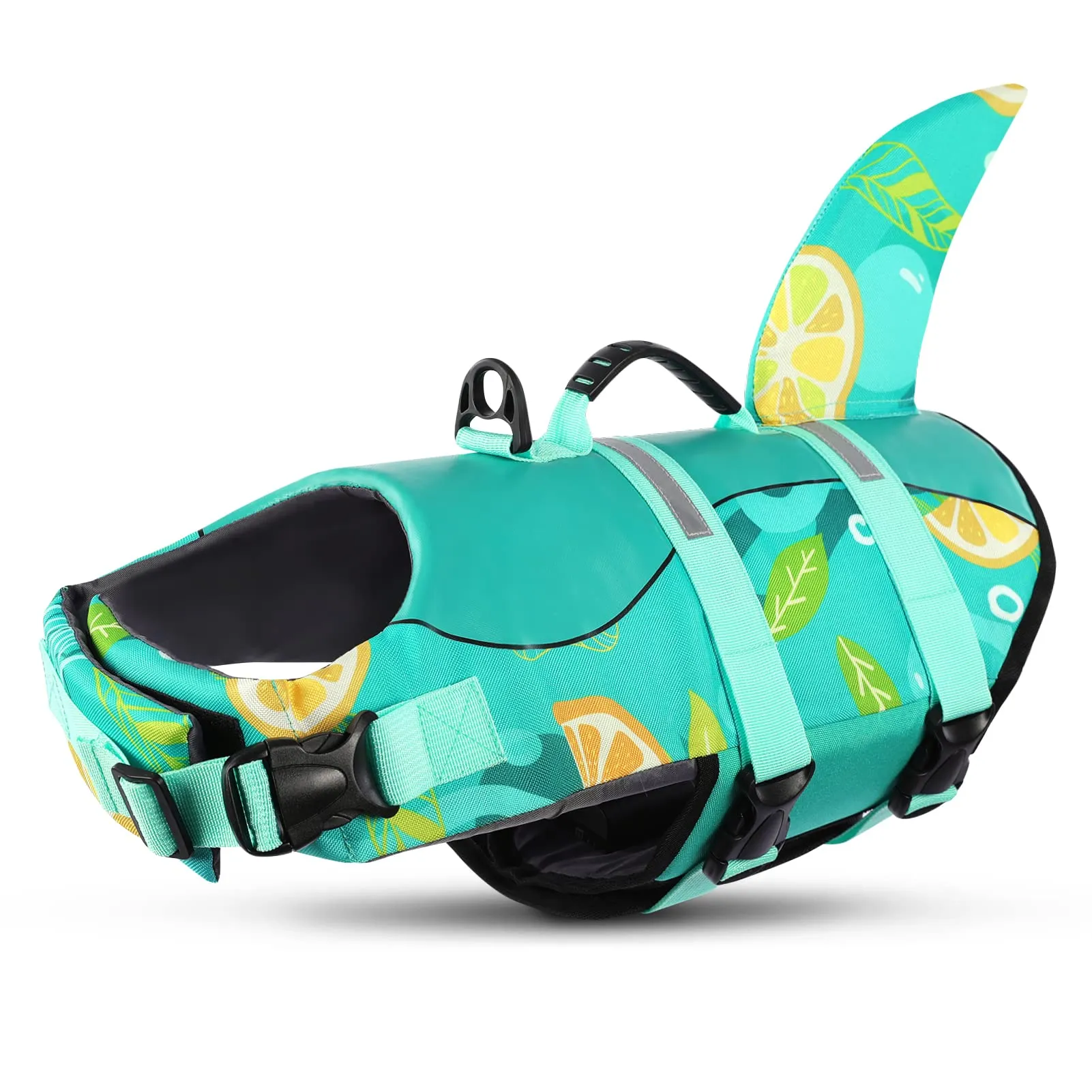 Queenmore Giubbotto Salvagente Cane in Ripstop Design Squalo, Limone, 2XL - immagine 1