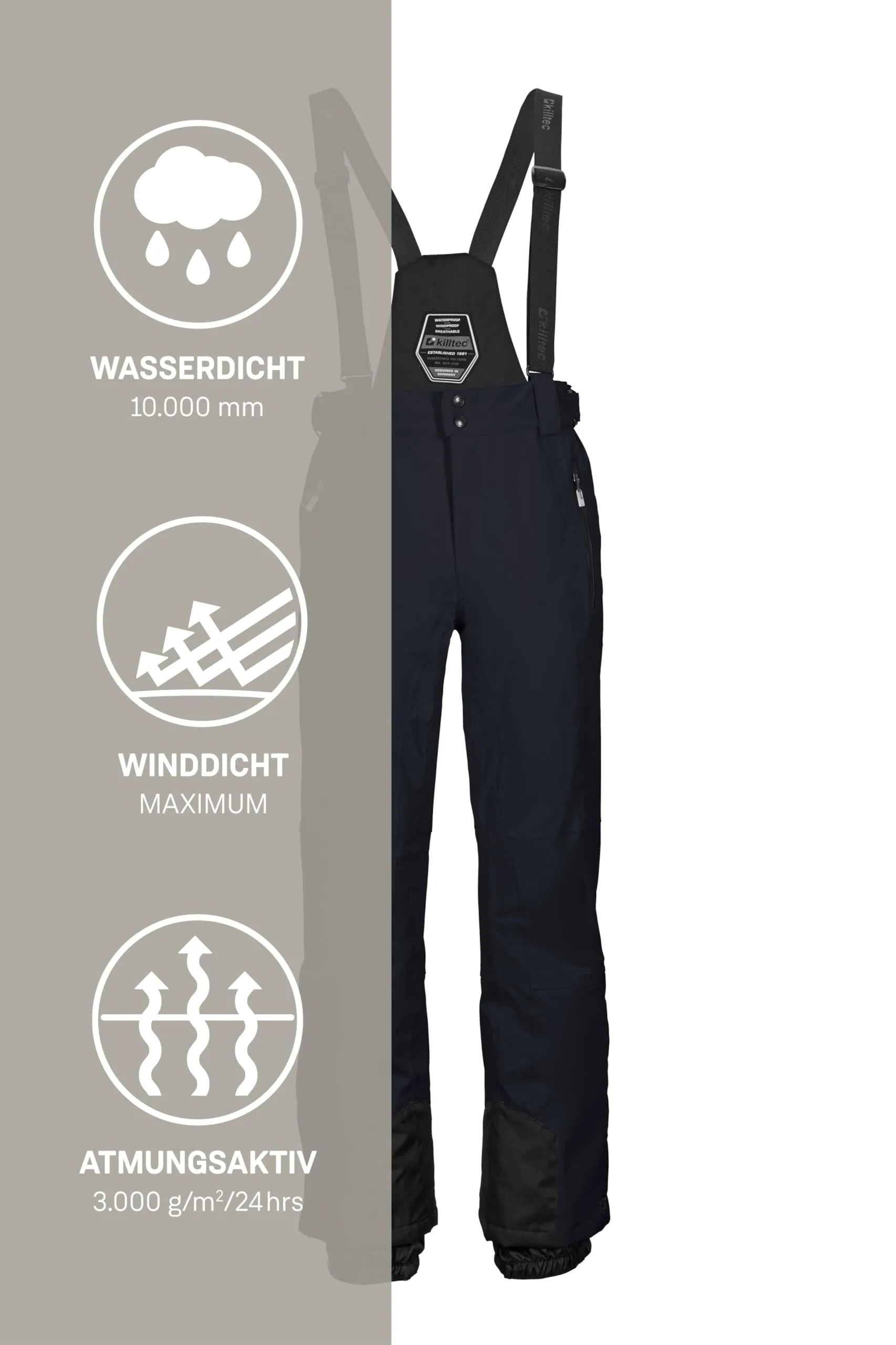 Killtec KSW 100 Enosh MN Ski Pants, Schwarz Blau, 3XL, 43431-000 - immagine 6